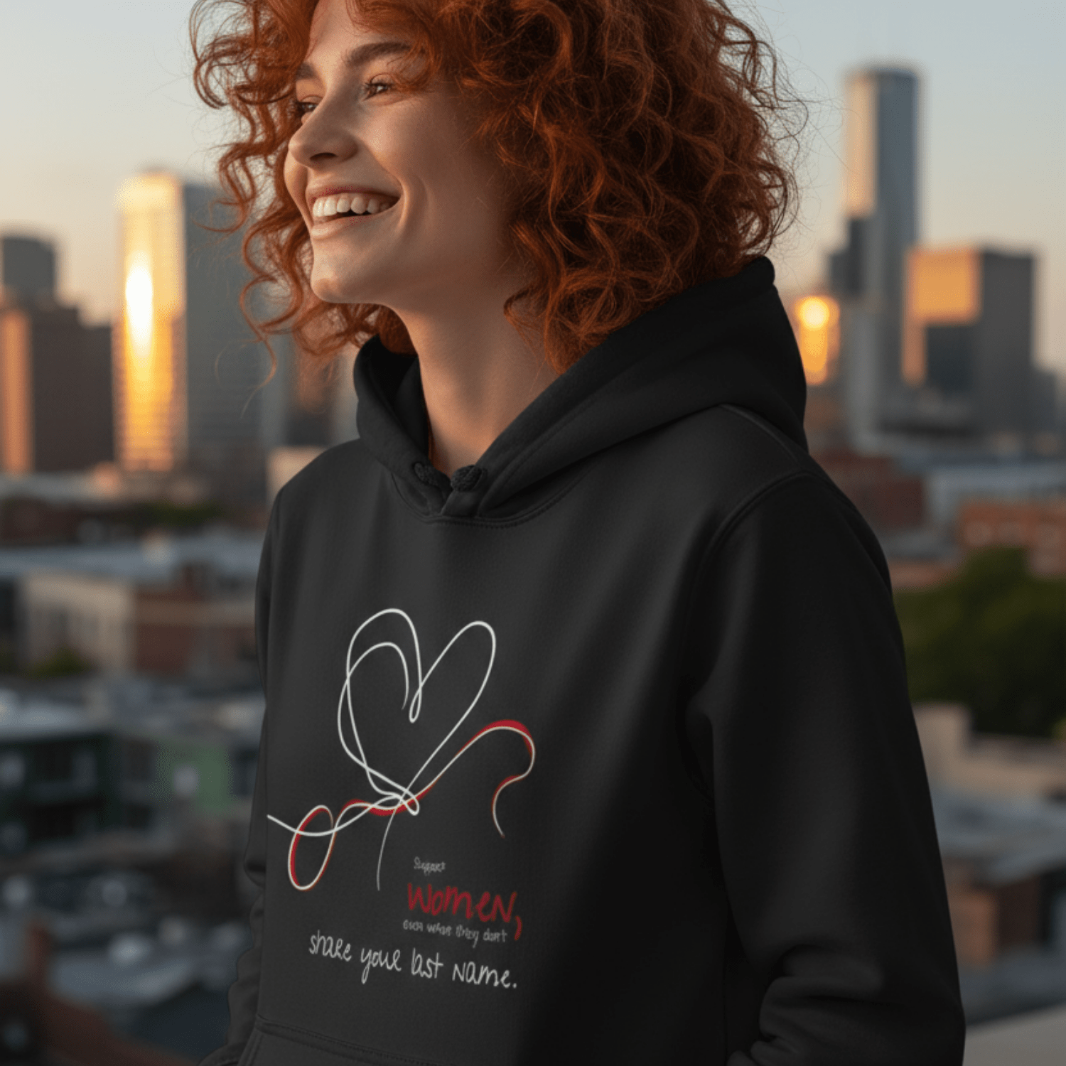 No Shit Shirts - Hoodie (Frontprint Large): Support women, even when they don’t share your last name. - Hoodies - basic
