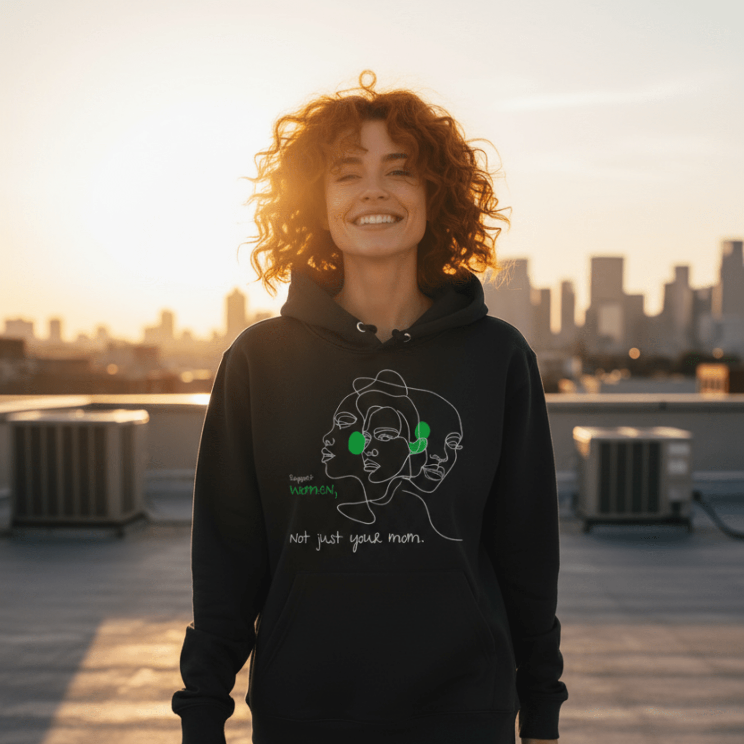 No Shit Shirts - Hoodie (Frontprint Large): Support women. Not just your mom - Hoodies - basic