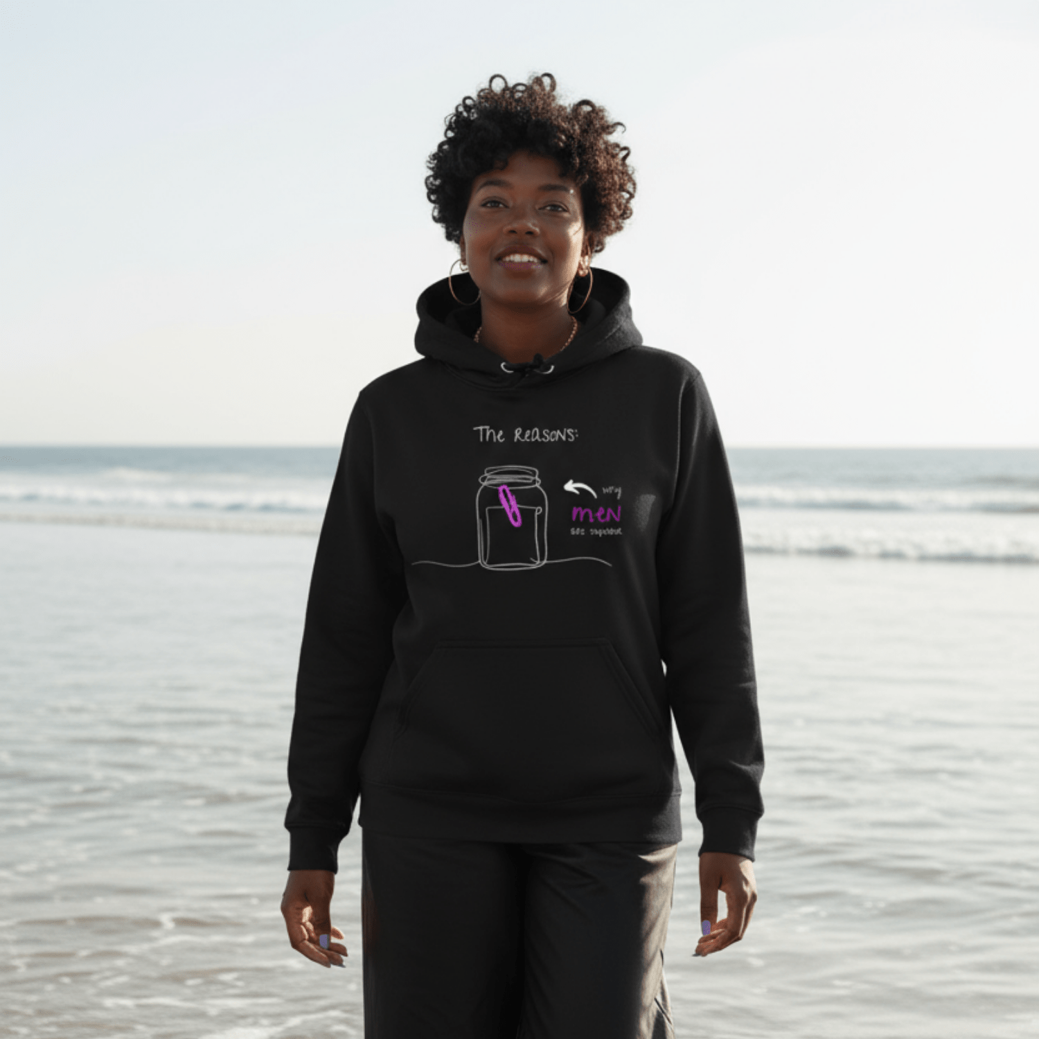 No Shit Shirts - Hoodie (Frontprint Large): The reasons why men are superior: - Gender Roles - basic