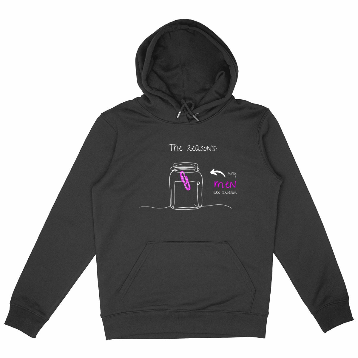 No Shit Shirts - Hoodie (Frontprint Large): The reasons why men are superior: - Gender Roles - basic