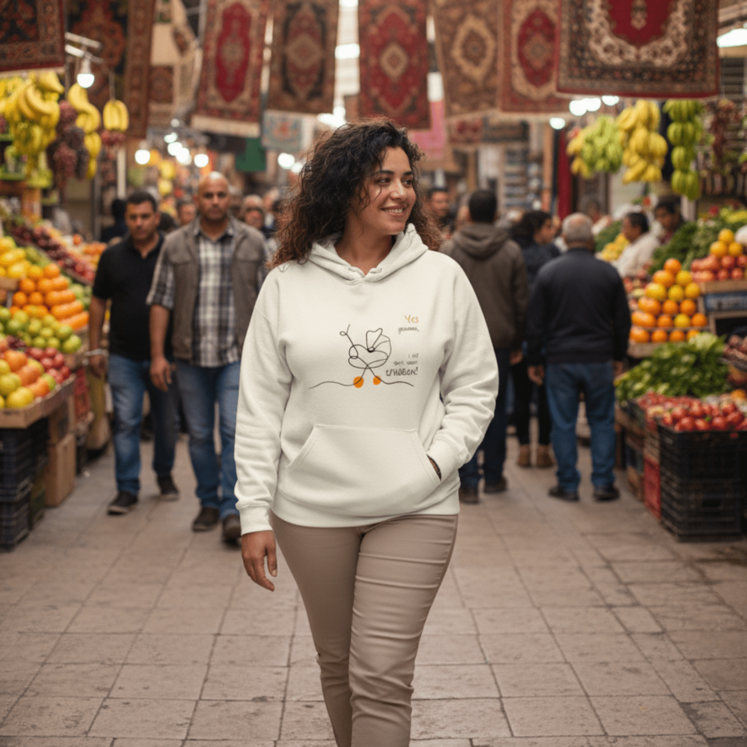 No Shit Shirts - Hoodie (Frontprint Large): Yes, grandma, I still don’t want children - Gender Roles - basic