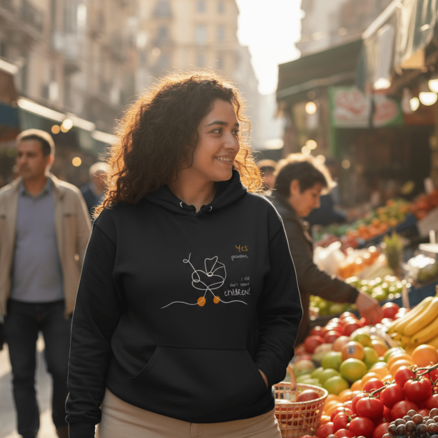 No Shit Shirts - Hoodie (Frontprint Large): Yes, grandma, I still don’t want children - Gender Roles - basic