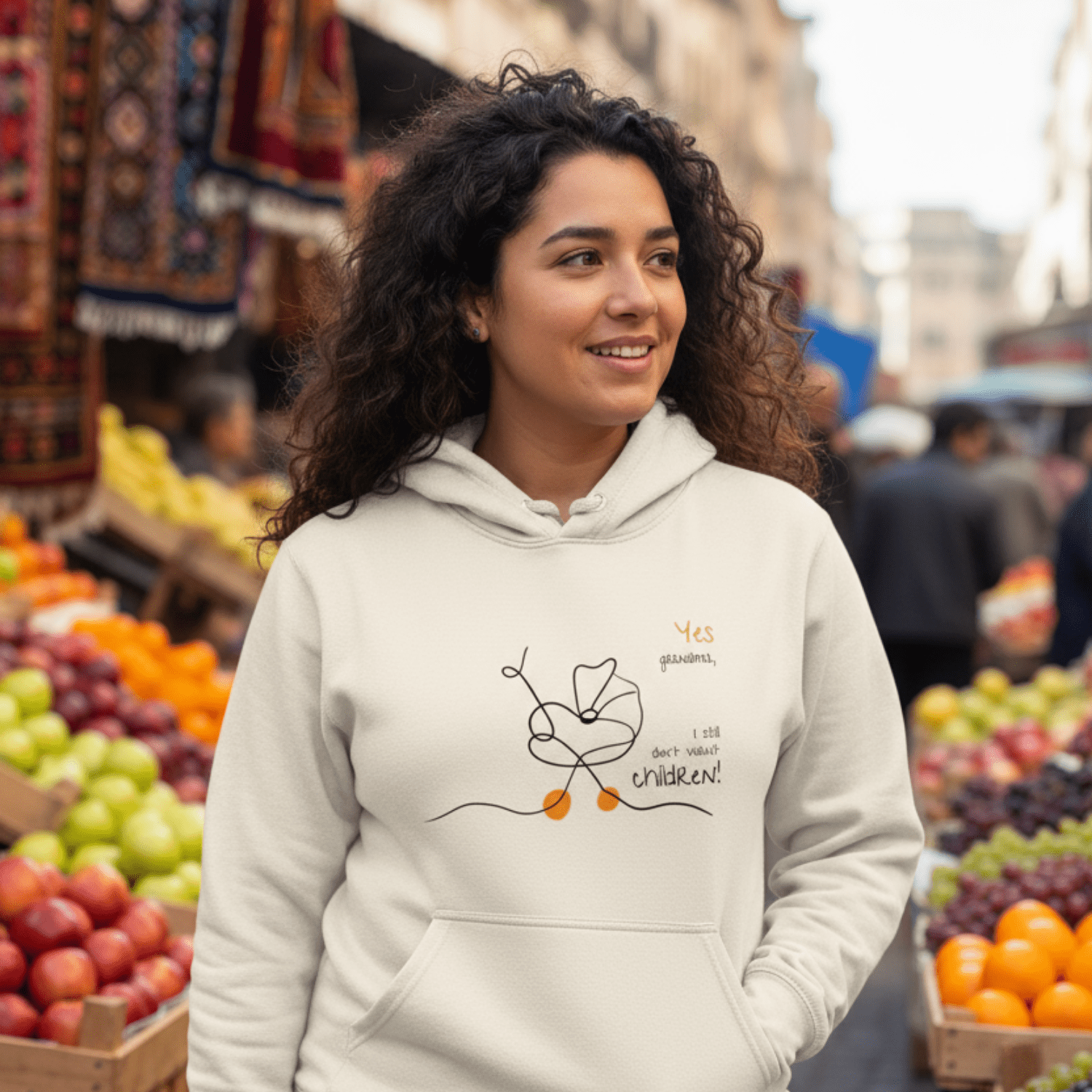 No Shit Shirts - Hoodie (Frontprint Large): Yes, grandma, I still don’t want children - Gender Roles - basic