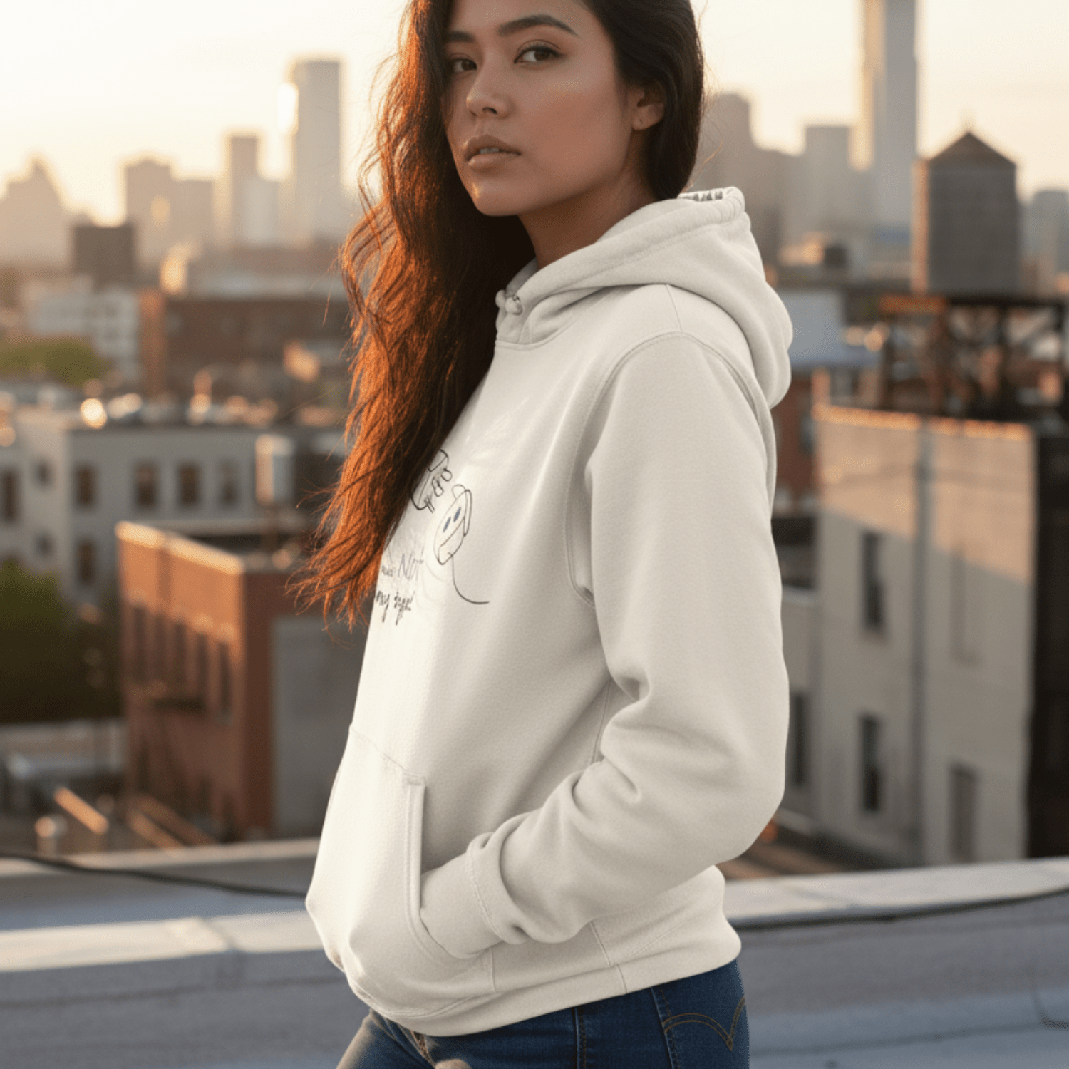 No Shit Shirts - Hoodie (Frontprint Large): Your not my type - Body & Autonomy & Sexism - basic