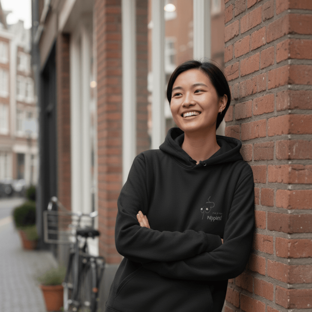 No Shit Shirts - Hoodie: We all have nipples! - Body & Autonomy & Sexism - basic