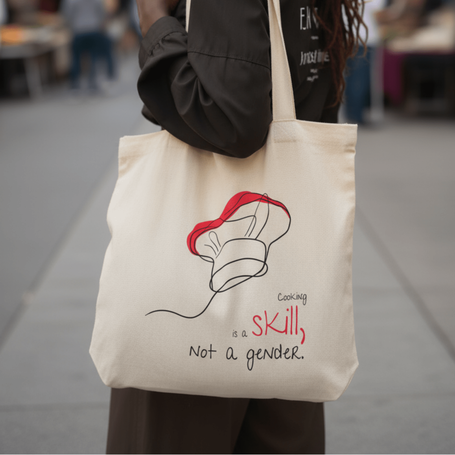 No Shit Shirts - Jutebeutel: Cooking is a skill, not a gender. - Gender Roles - basic