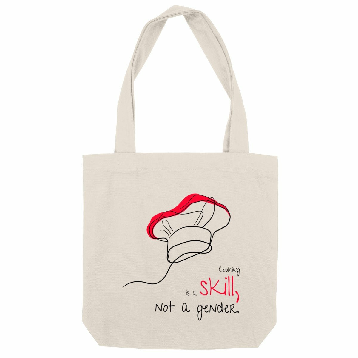 No Shit Shirts - Jutebeutel: Cooking is a skill, not a gender. - Gender Roles - basic