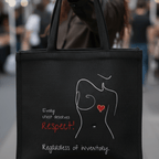 No Shit Shirts - Jutebeutel: Every chest deserves respect. Regardless of inventory. - Body & Autonomy & Sexism - basic