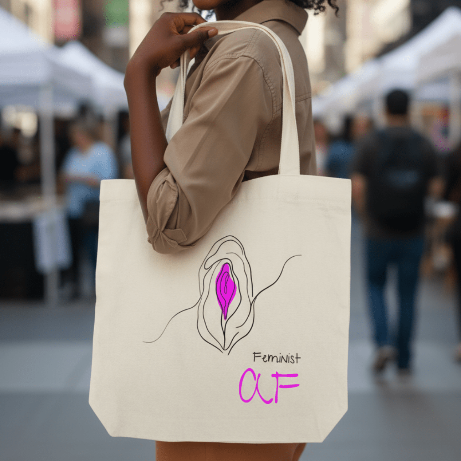 No Shit Shirts - Jutebeutel: Feminist AF - Jutebeuel - basic