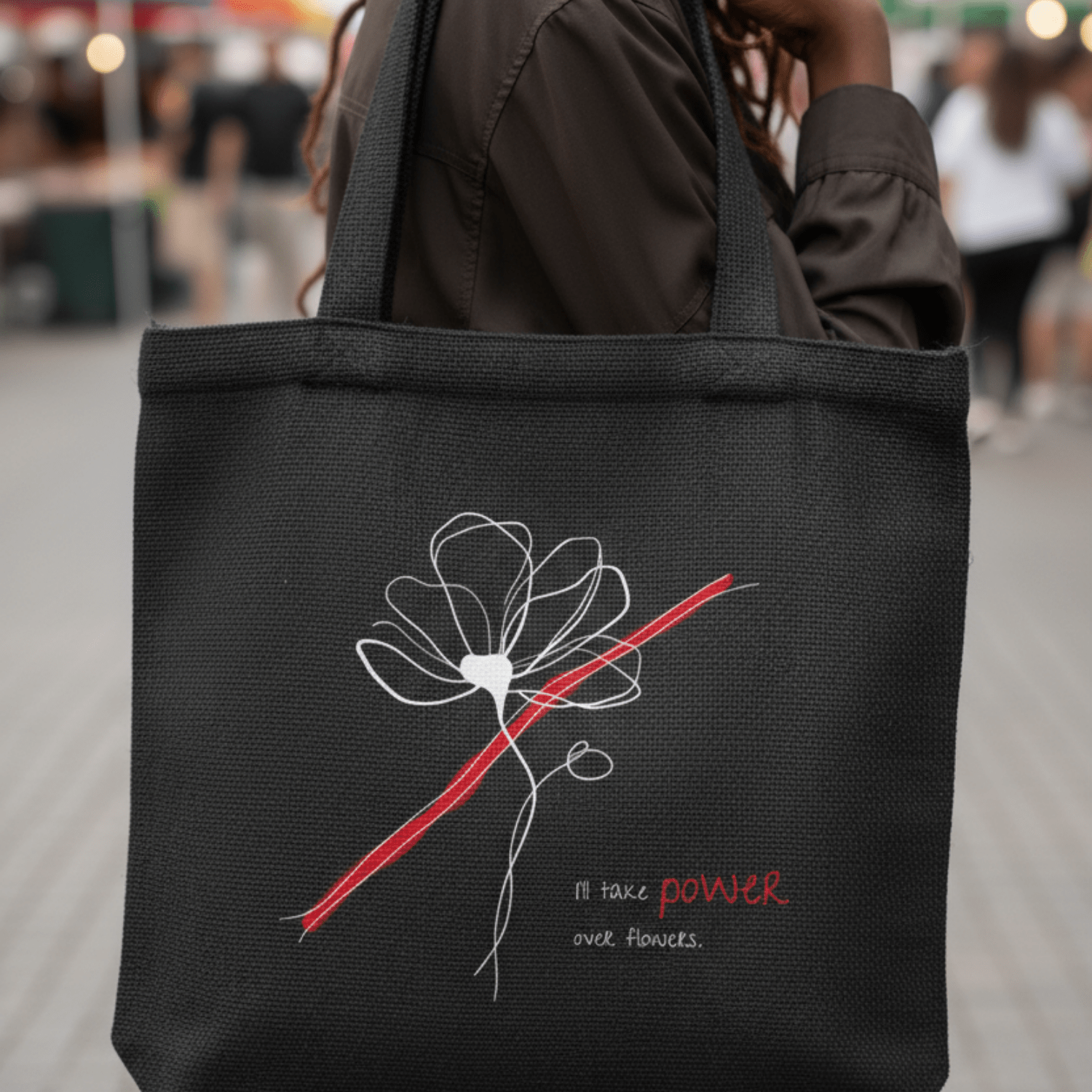 No Shit Shirts - Jutebeutel: I’ll take power over flowers - Jutebeuel - basic