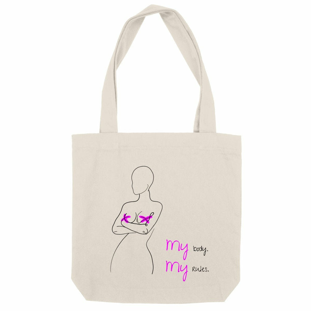 No Shit Shirts - Jutebeutel: My Body, My Rules - Body & Autonomy & Sexism - basic