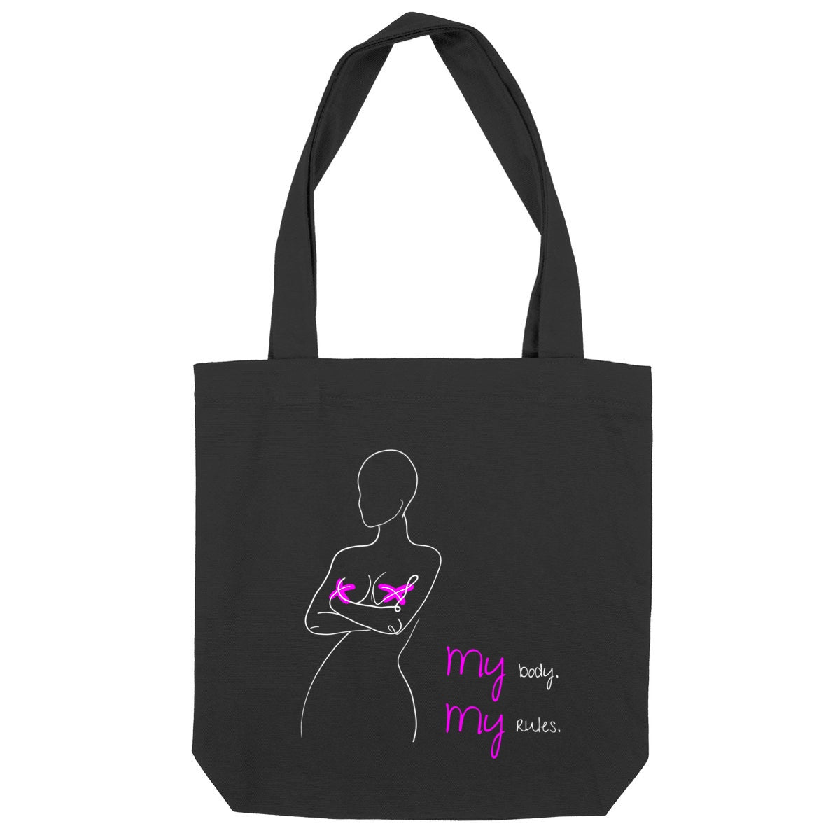 No Shit Shirts - Jutebeutel: My Body, My Rules - Body & Autonomy & Sexism - basic