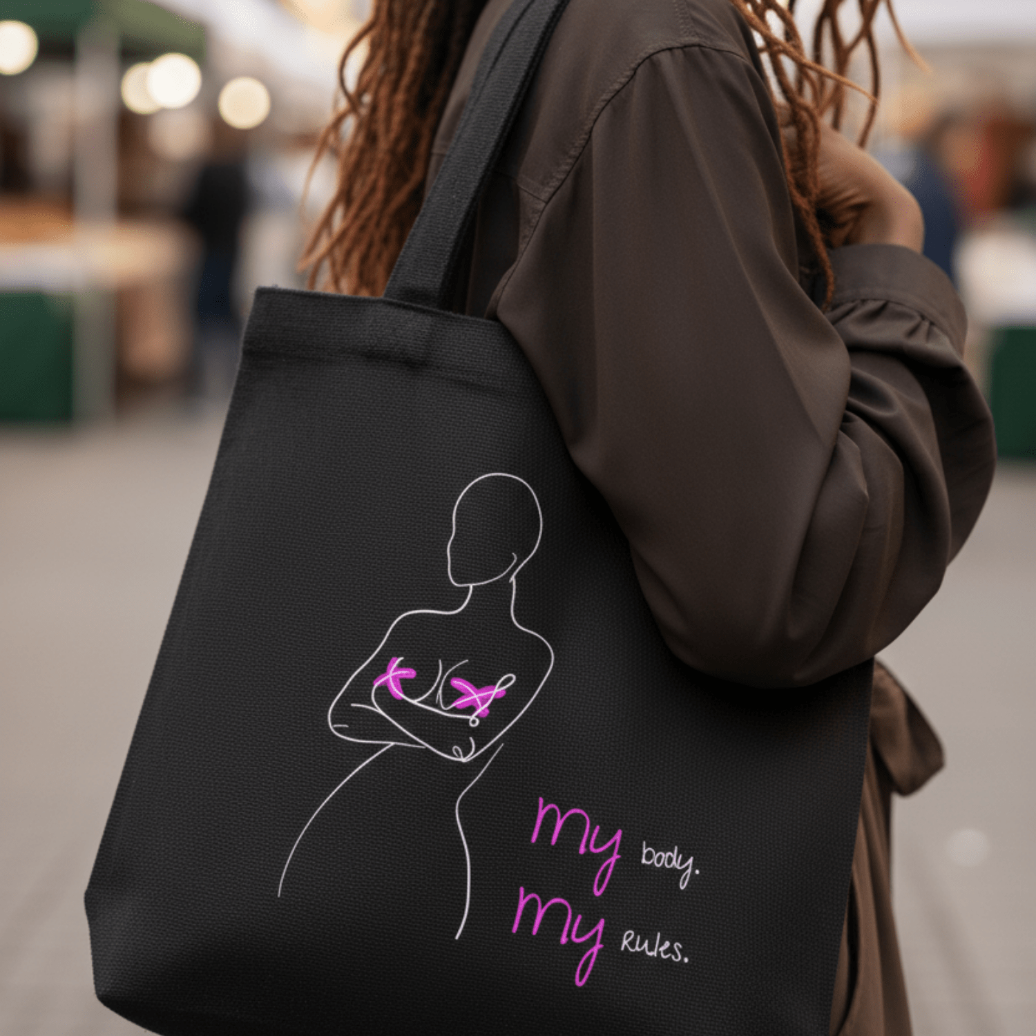 No Shit Shirts - Jutebeutel: My Body, My Rules - Body & Autonomy & Sexism - basic