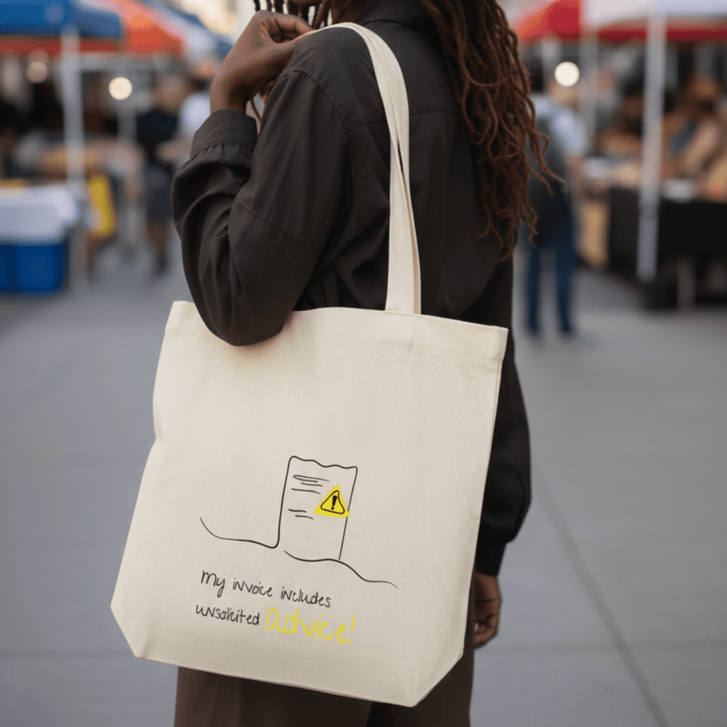 No Shit Shirts - Jutebeutel: My invoice includes unsolicited advice. - Jutebeuel - basic