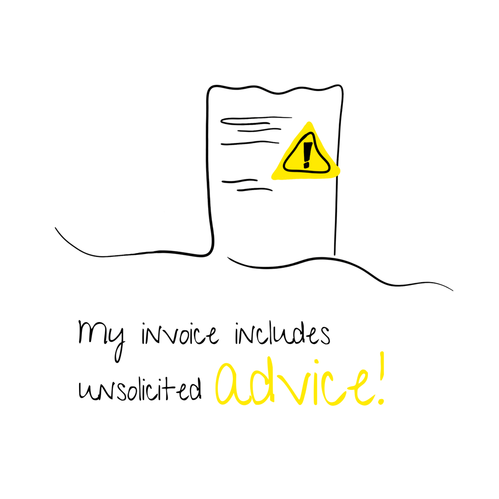 No Shit Shirts - Jutebeutel: My invoice includes unsolicited advice. - Jutebeuel - basic