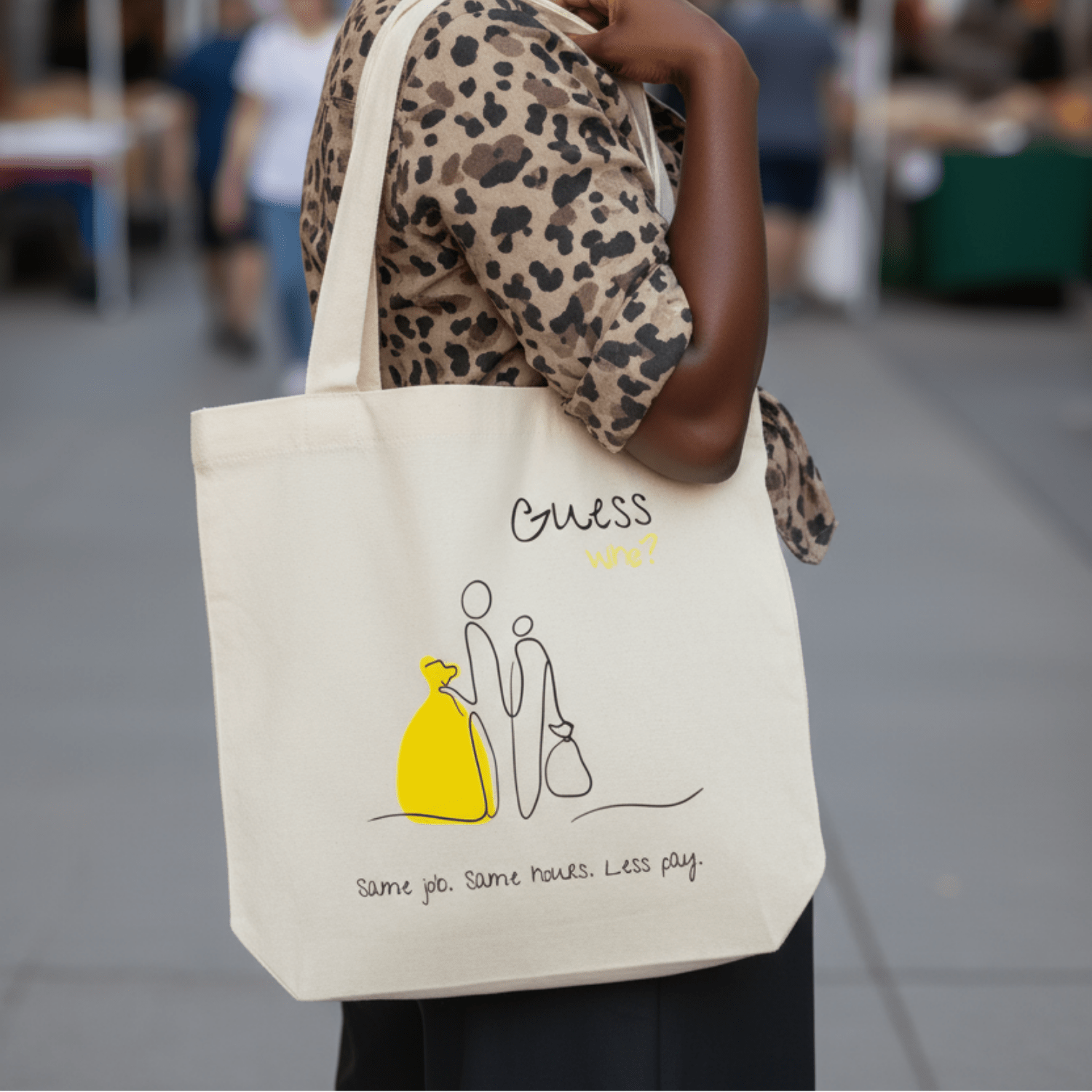 No Shit Shirts - Jutebeutel: Same job. Same hours. Less pay. Guess who? - Equal Pay - basic