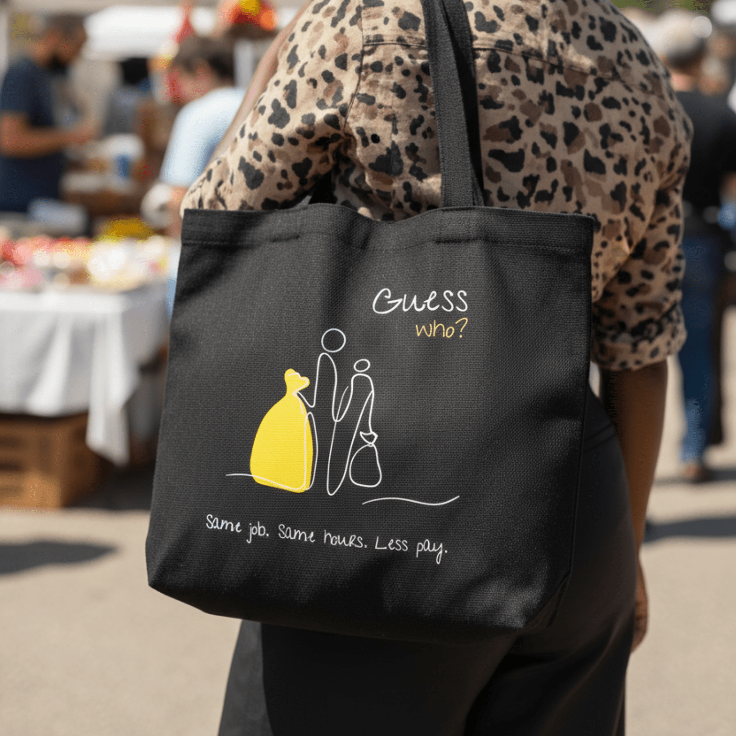 No Shit Shirts - Jutebeutel: Same job. Same hours. Less pay. Guess who? - Equal Pay - basic