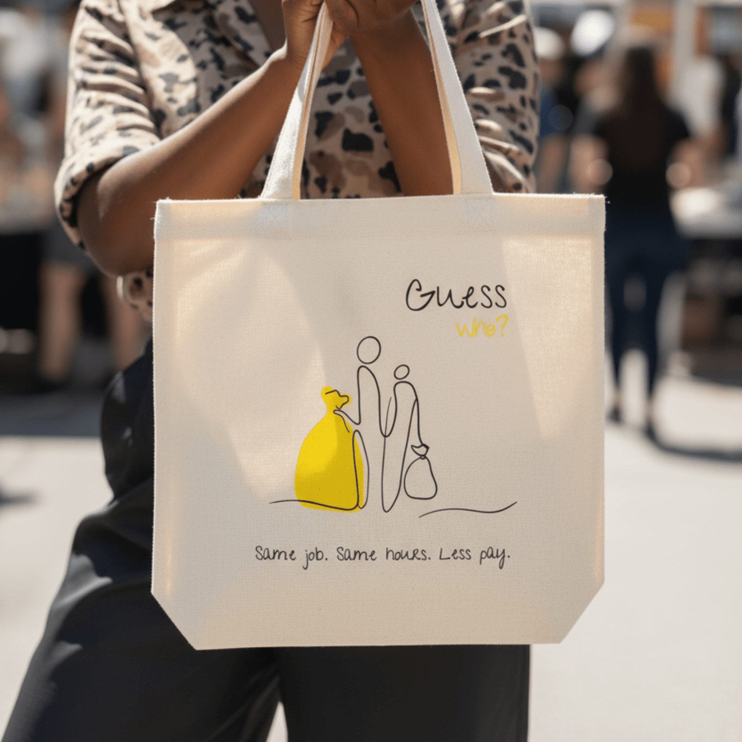 No Shit Shirts - Jutebeutel: Same job. Same hours. Less pay. Guess who? - Equal Pay - basic