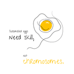 No Shit Shirts - Jutebeutel: Scrambled eggs need skill, not chromosomes. - Gender Roles - basic