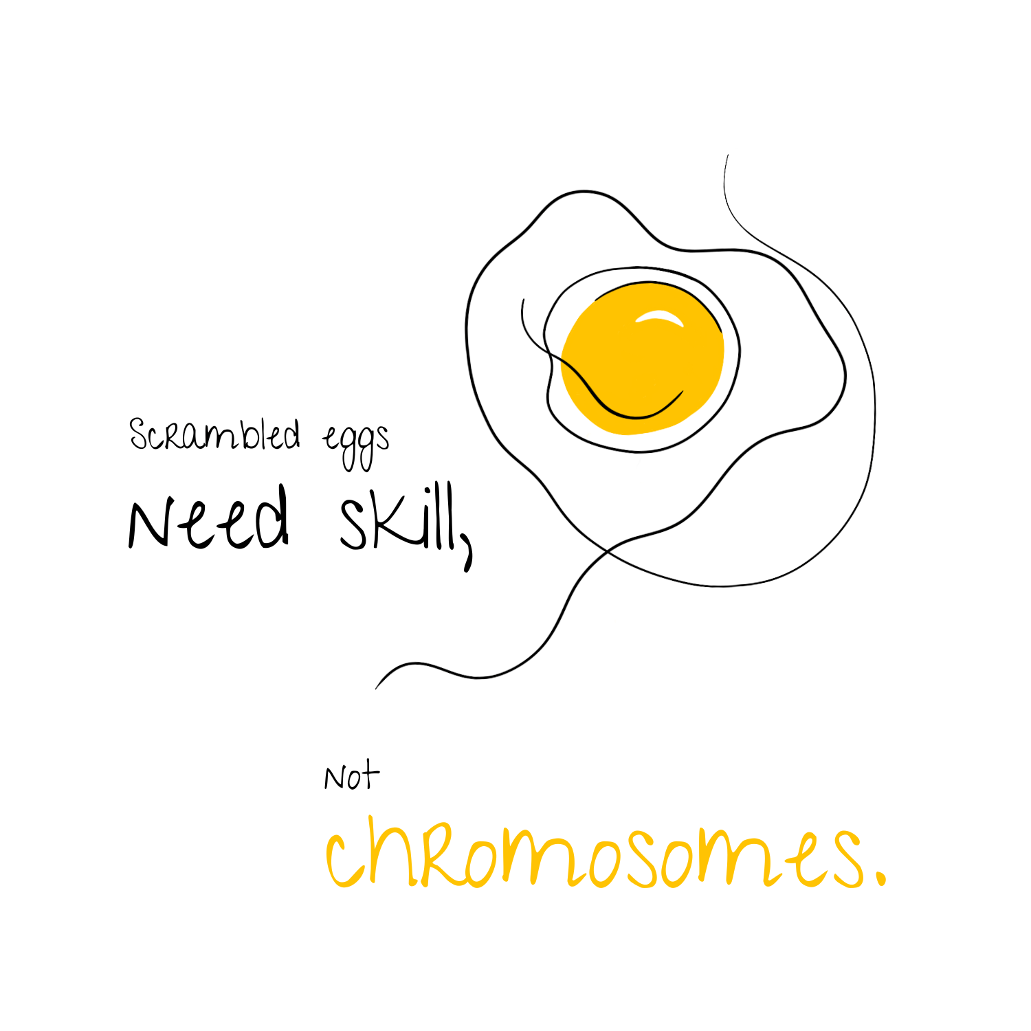 No Shit Shirts - Jutebeutel: Scrambled eggs need skill, not chromosomes. - Gender Roles - basic
