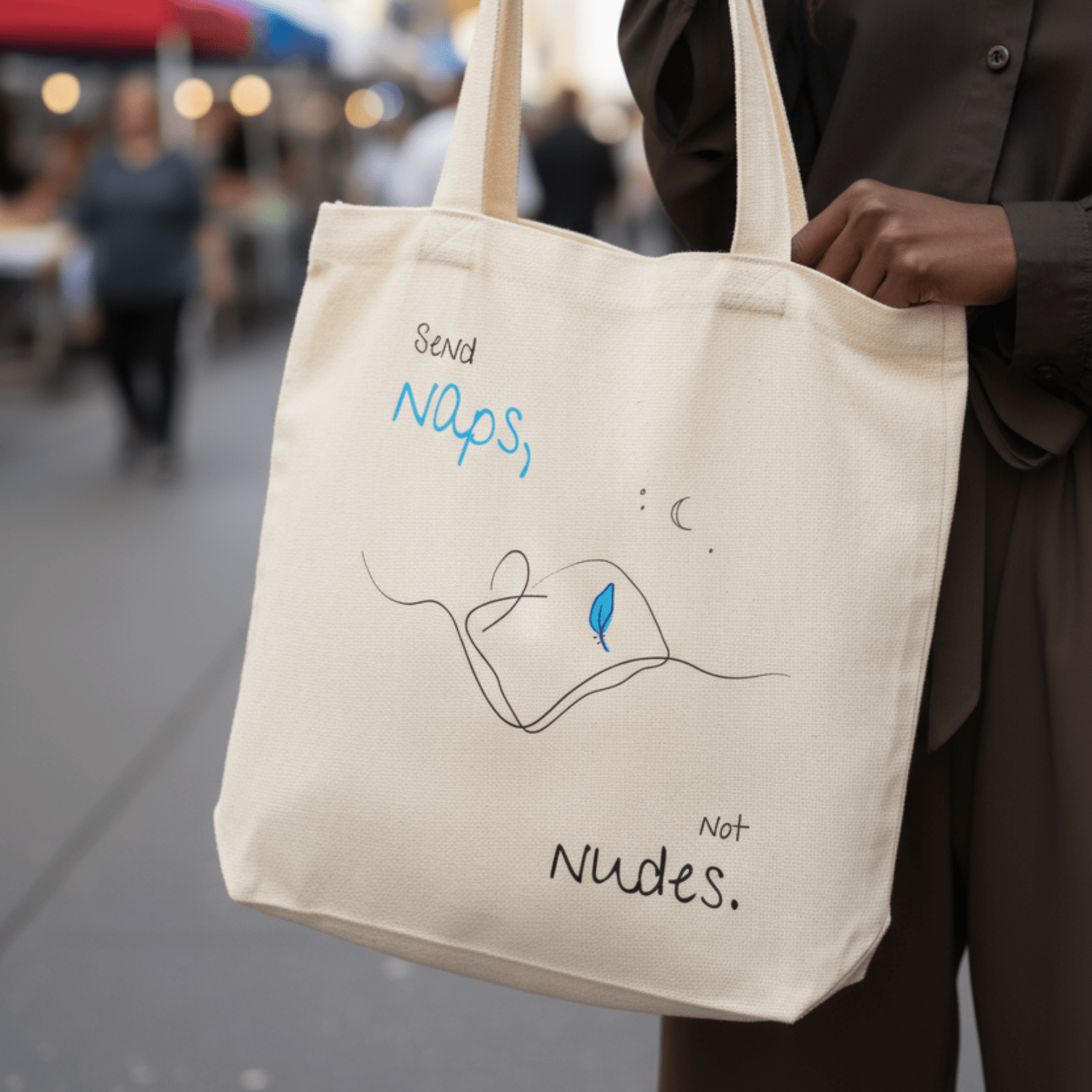 No Shit Shirts - Jutebeutel: Send Naps, Not Nudes - Body & Autonomy & Sexism - basic