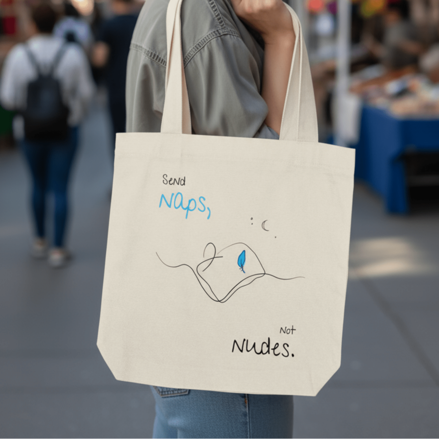 No Shit Shirts - Jutebeutel: Send Naps, Not Nudes - Body & Autonomy & Sexism - basic