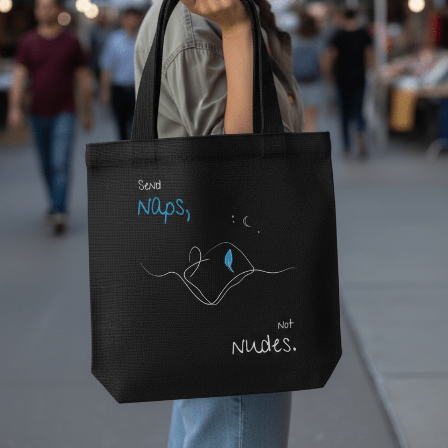 No Shit Shirts - Jutebeutel: Send Naps, Not Nudes - Body & Autonomy & Sexism - basic