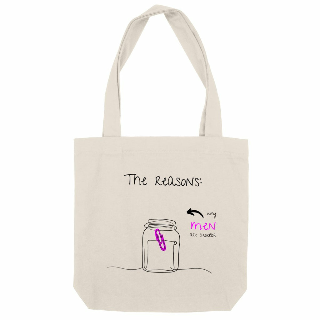 No Shit Shirts - Jutebeutel: The reasons why men are superior: - Gender Roles - basic