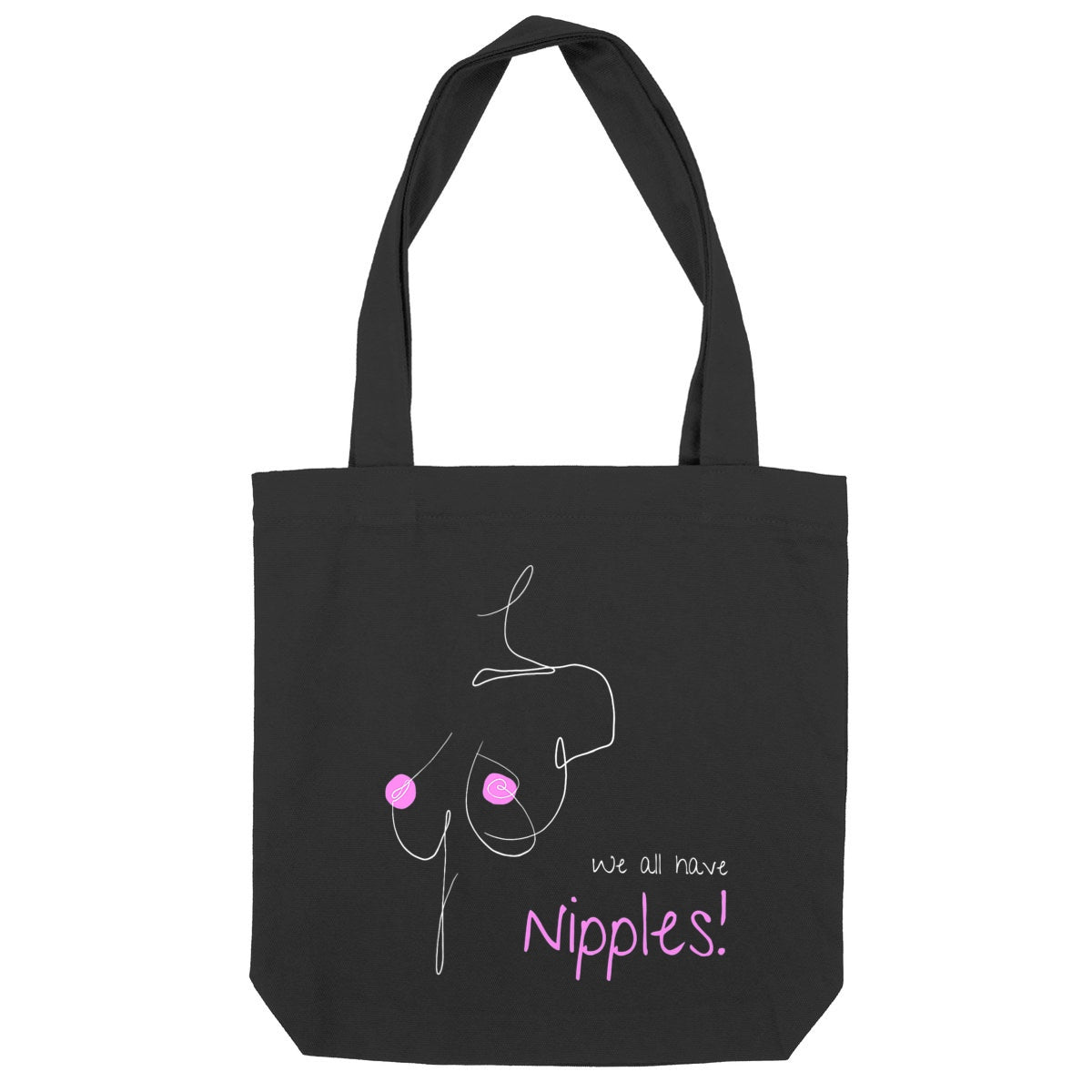 No Shit Shirts - Jutebeutel: We all have nipples! - Body & Autonomy & Sexism - basic