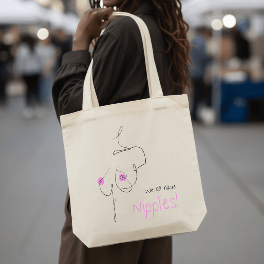 No Shit Shirts - Jutebeutel: We all have nipples! - Body & Autonomy & Sexism - basic