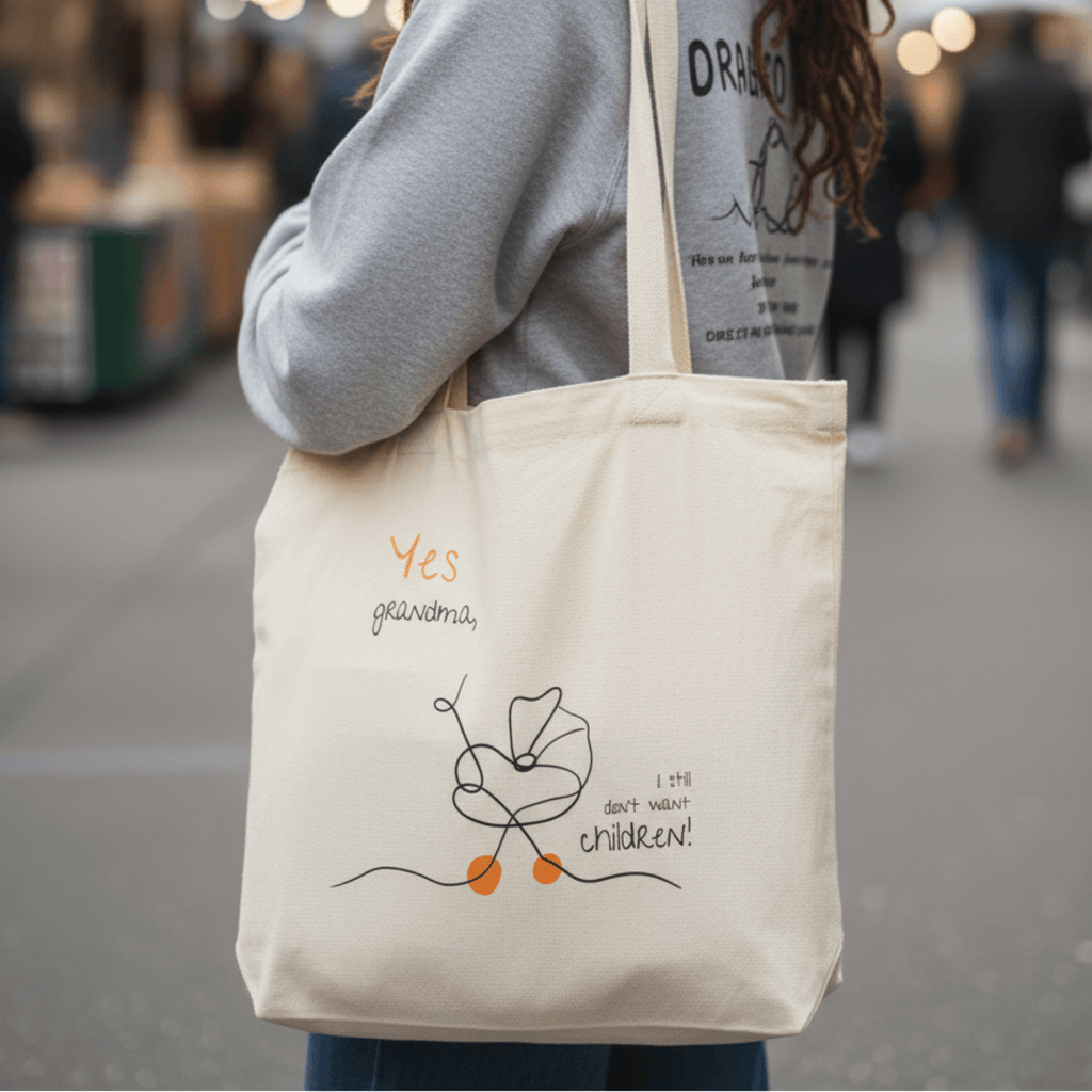 No Shit Shirts - Jutebeutel: Yes, grandma, I still don’t want children - Gender Roles - basic