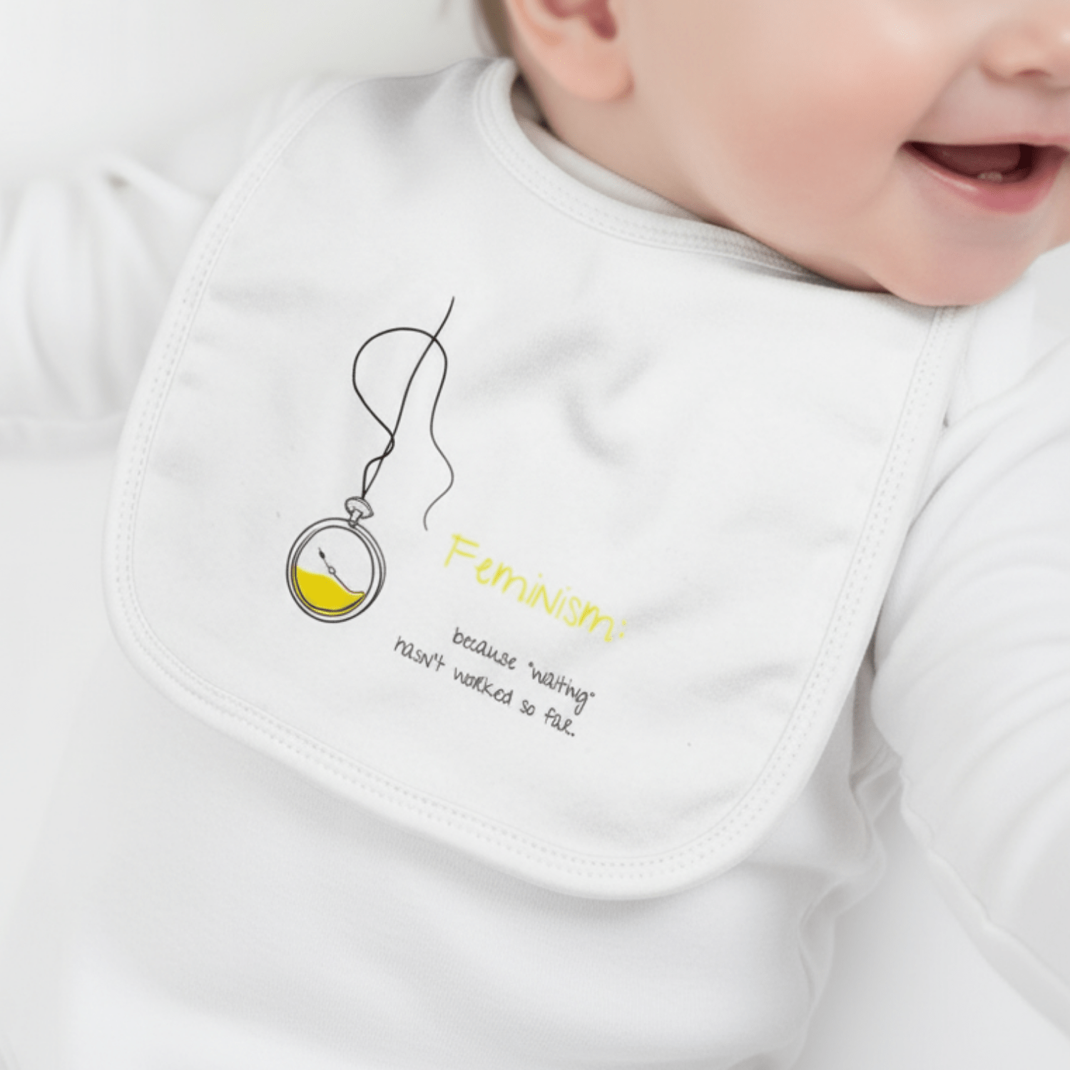 No Shit Shirts - Lätzchen: Feminism: because “waiting” hasn’t worked so far - Lätzchen - basic