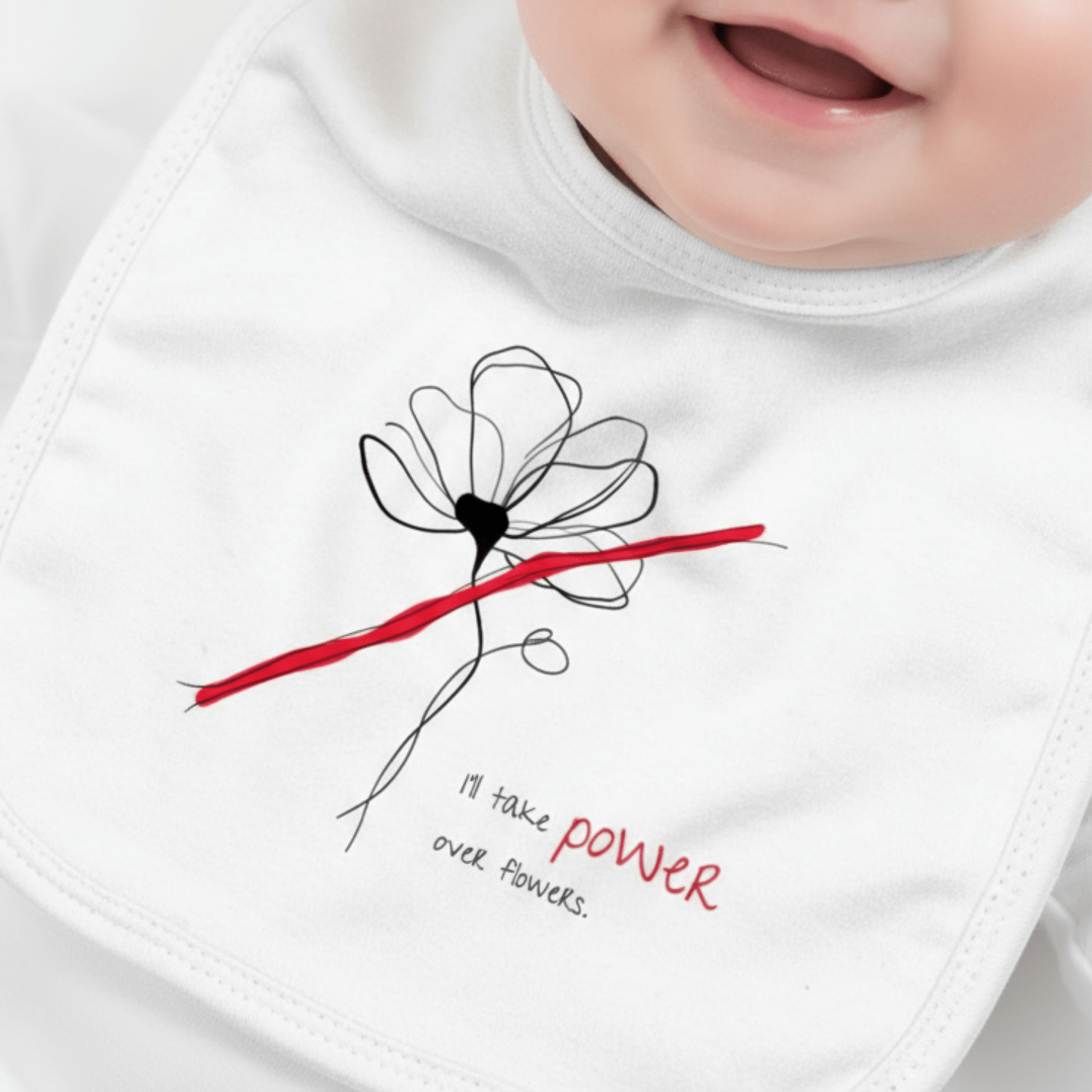 No Shit Shirts - Lätzchen: I’ll take power over flowers - Lätzchen - basic