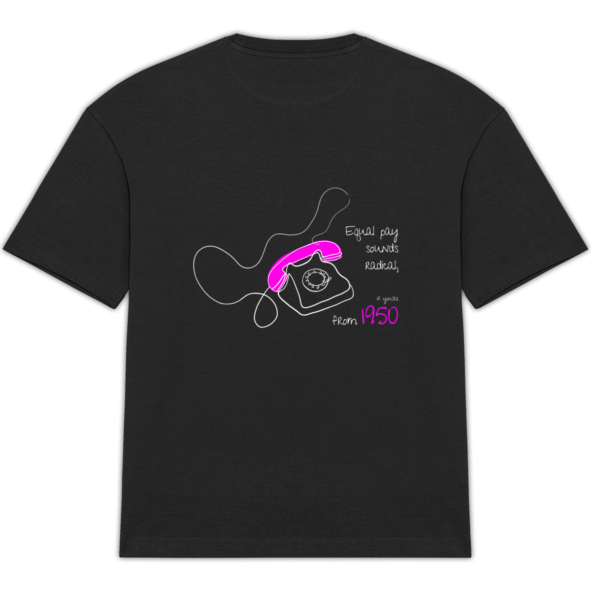 No Shit Shirts - Oversize Shirt (Backprint): Equal pay sounds radical… if you’re from 1950. - Equal Pay - basic