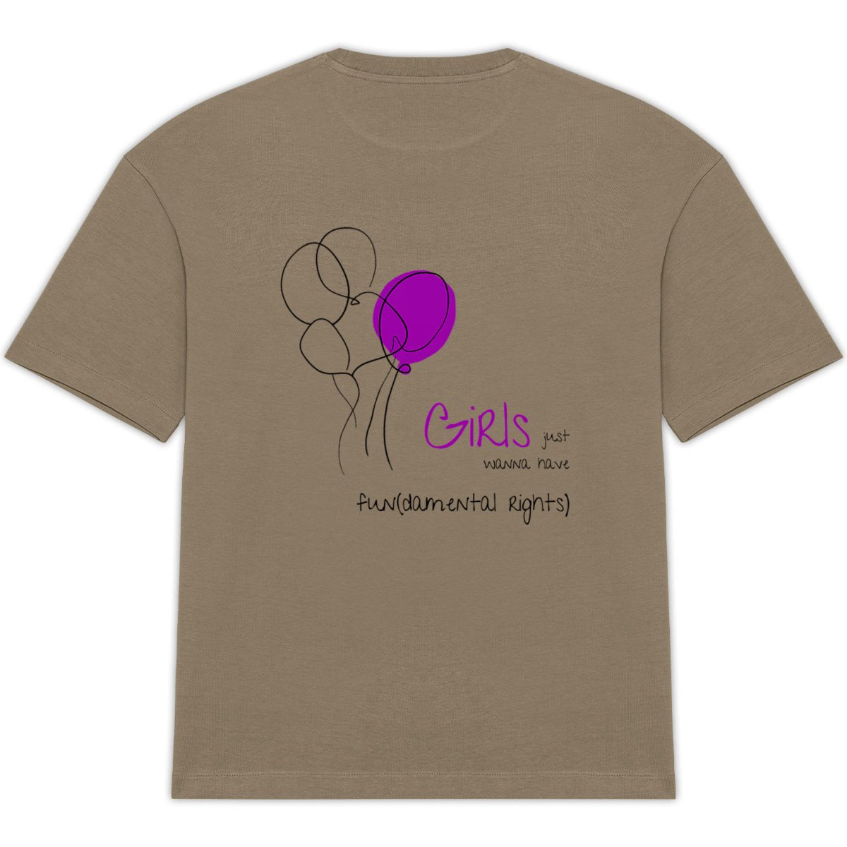 No Shit Shirts - Oversize Shirt (Backprint): Girls just wanna have fun(damental rights) - Oversize Shirts - basic