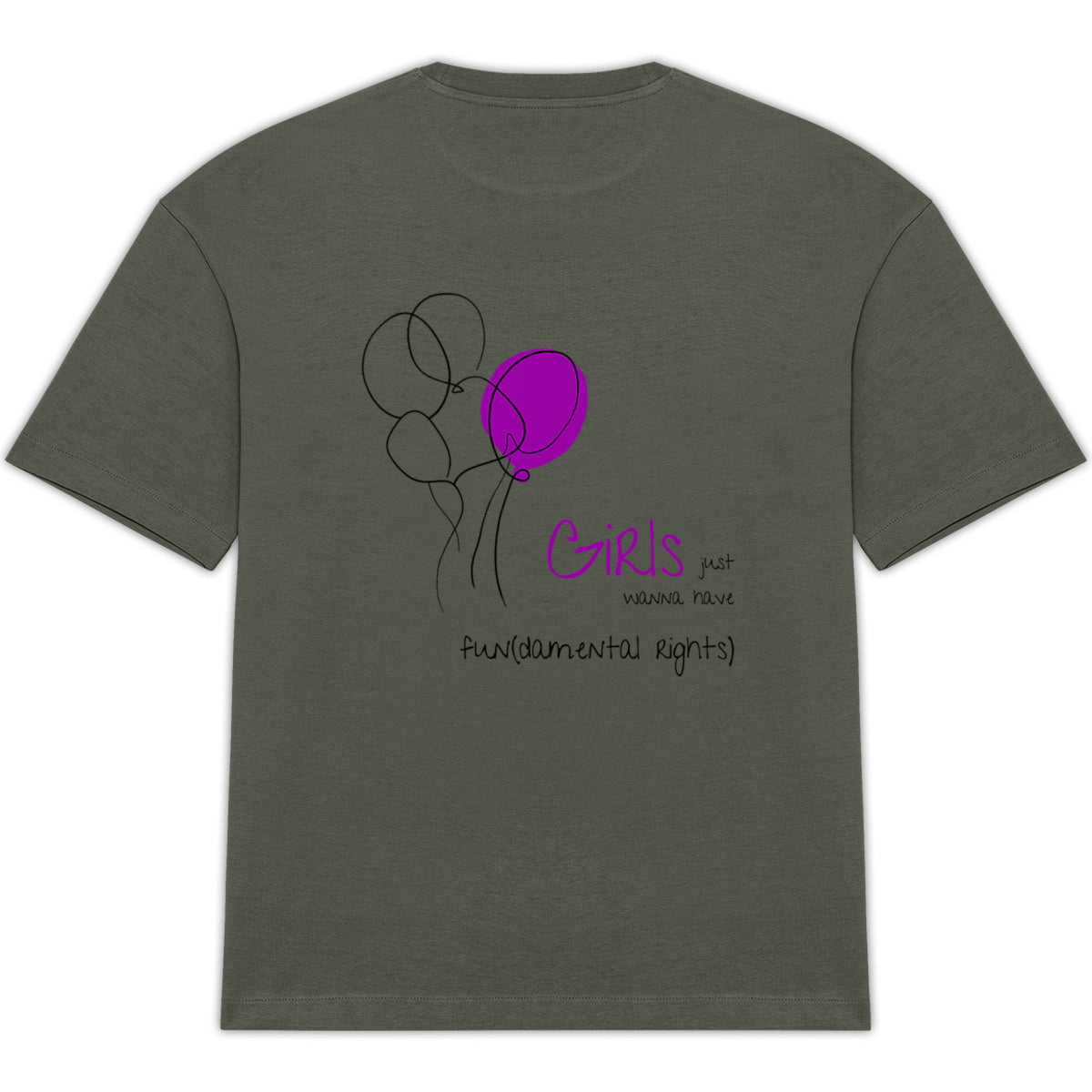 No Shit Shirts - Oversize Shirt (Backprint): Girls just wanna have fun(damental rights) - Oversize Shirts - basic