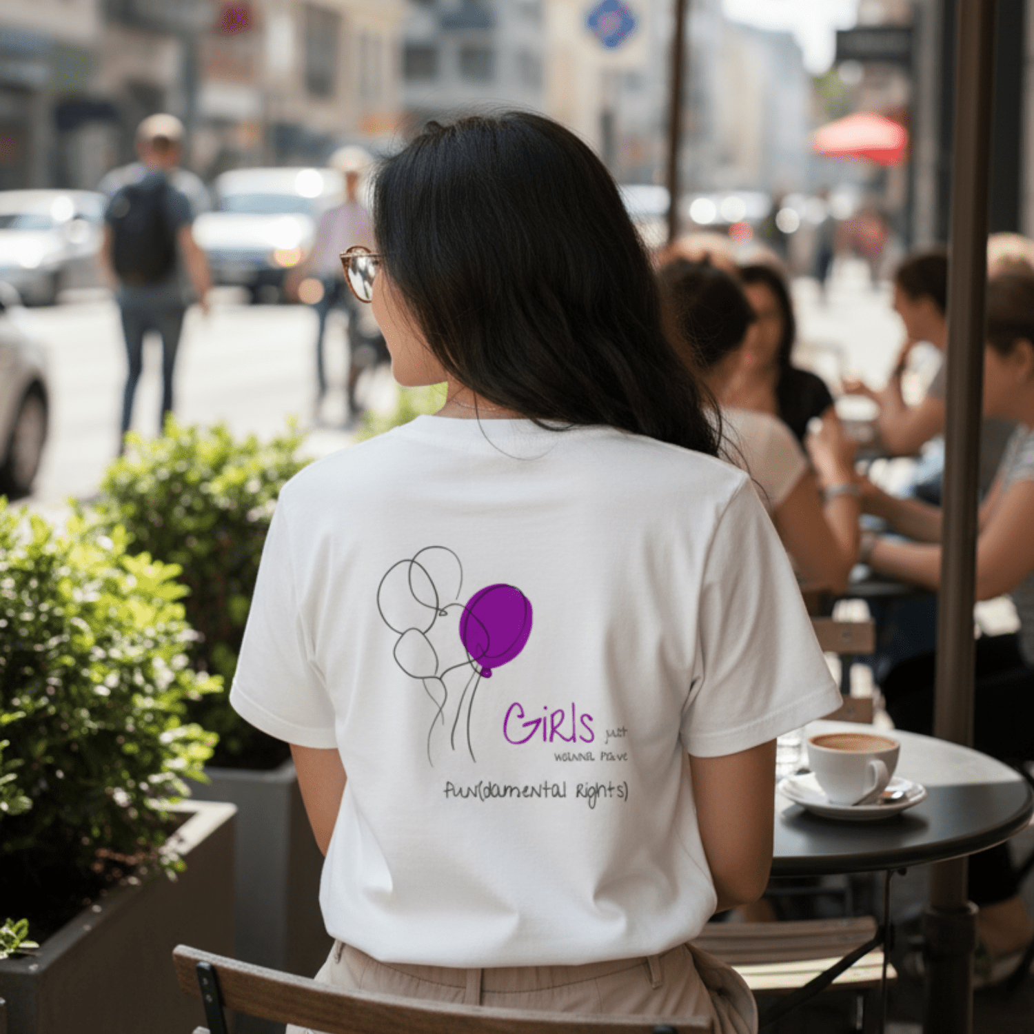 No Shit Shirts - Oversize Shirt (Backprint): Girls just wanna have fun(damental rights) - Oversize Shirts - basic