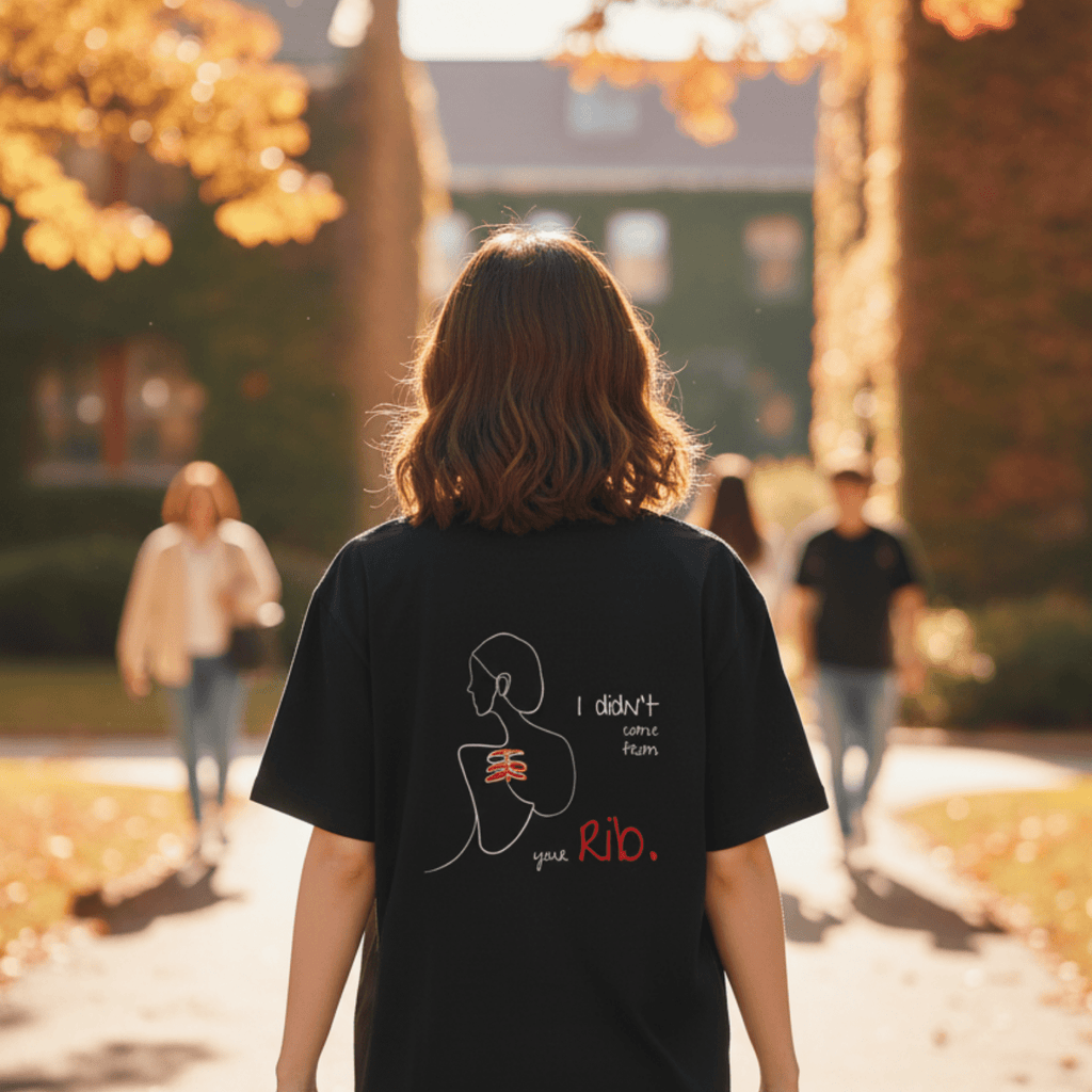 No Shit Shirts - Oversize Shirt (Backprint): I didn’t come from your rib. - Body & Autonomy & Sexism - basic