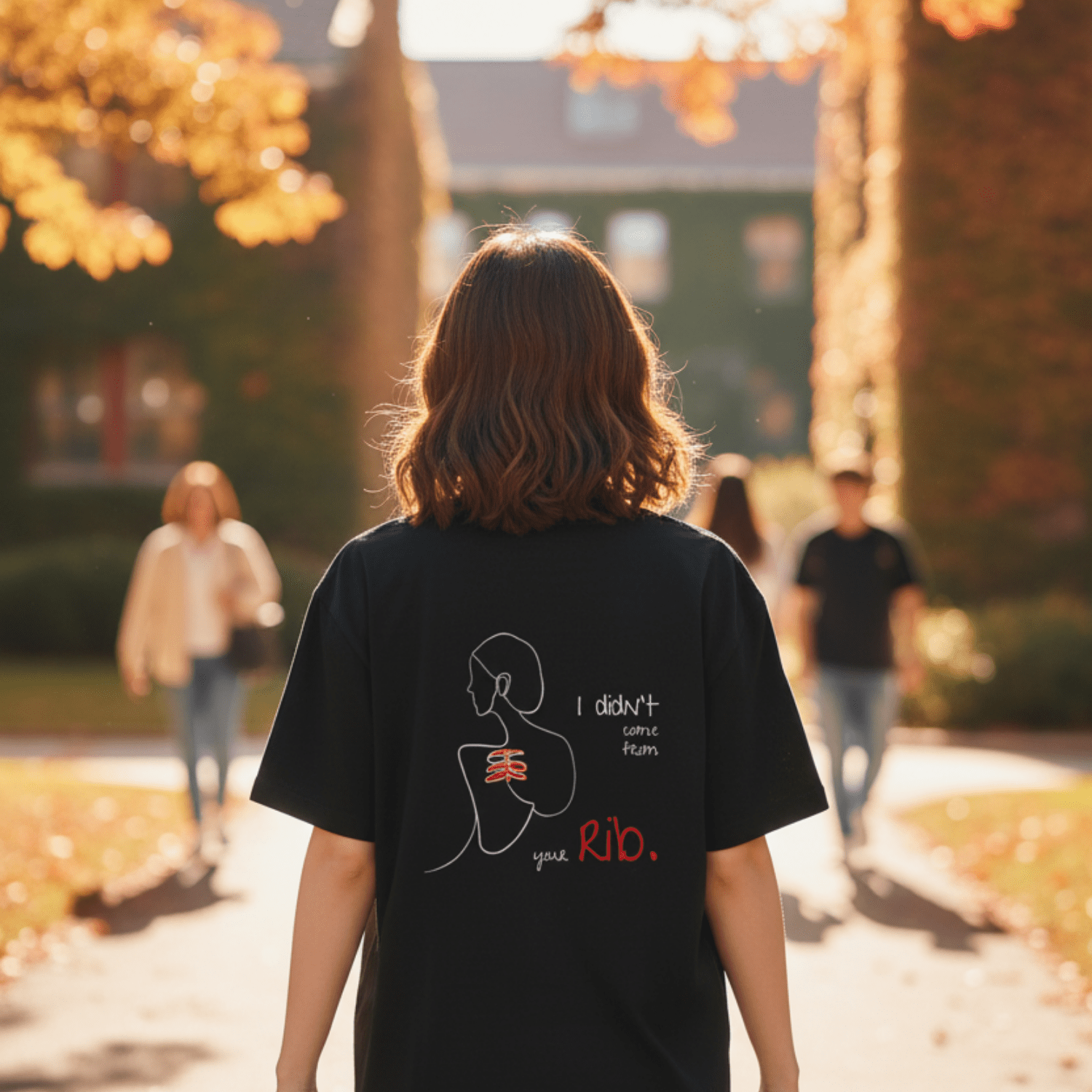 No Shit Shirts - Oversize Shirt (Backprint): I didn’t come from your rib. - Body & Autonomy & Sexism - basic