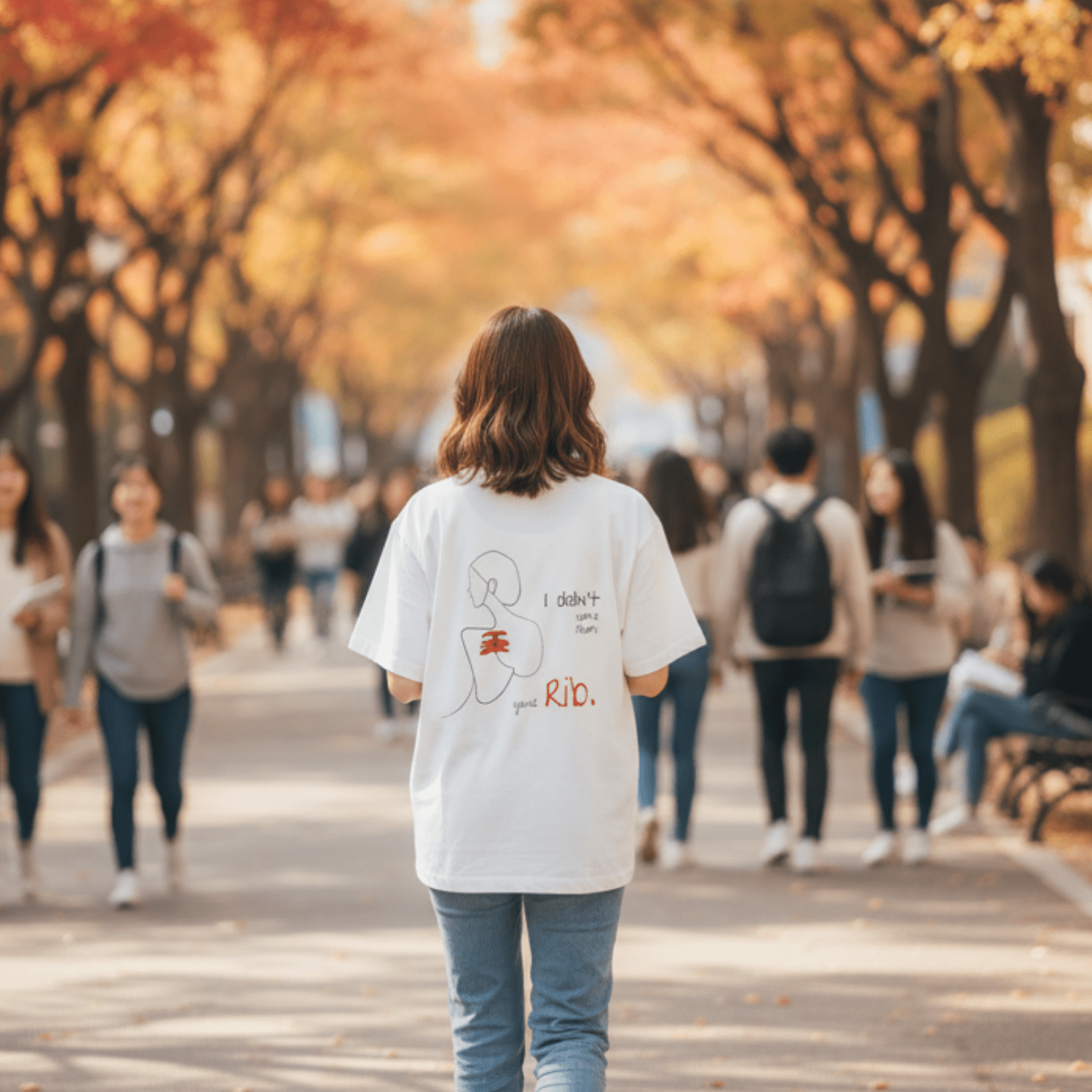 No Shit Shirts - Oversize Shirt (Backprint): I didn’t come from your rib. - Body & Autonomy & Sexism - basic