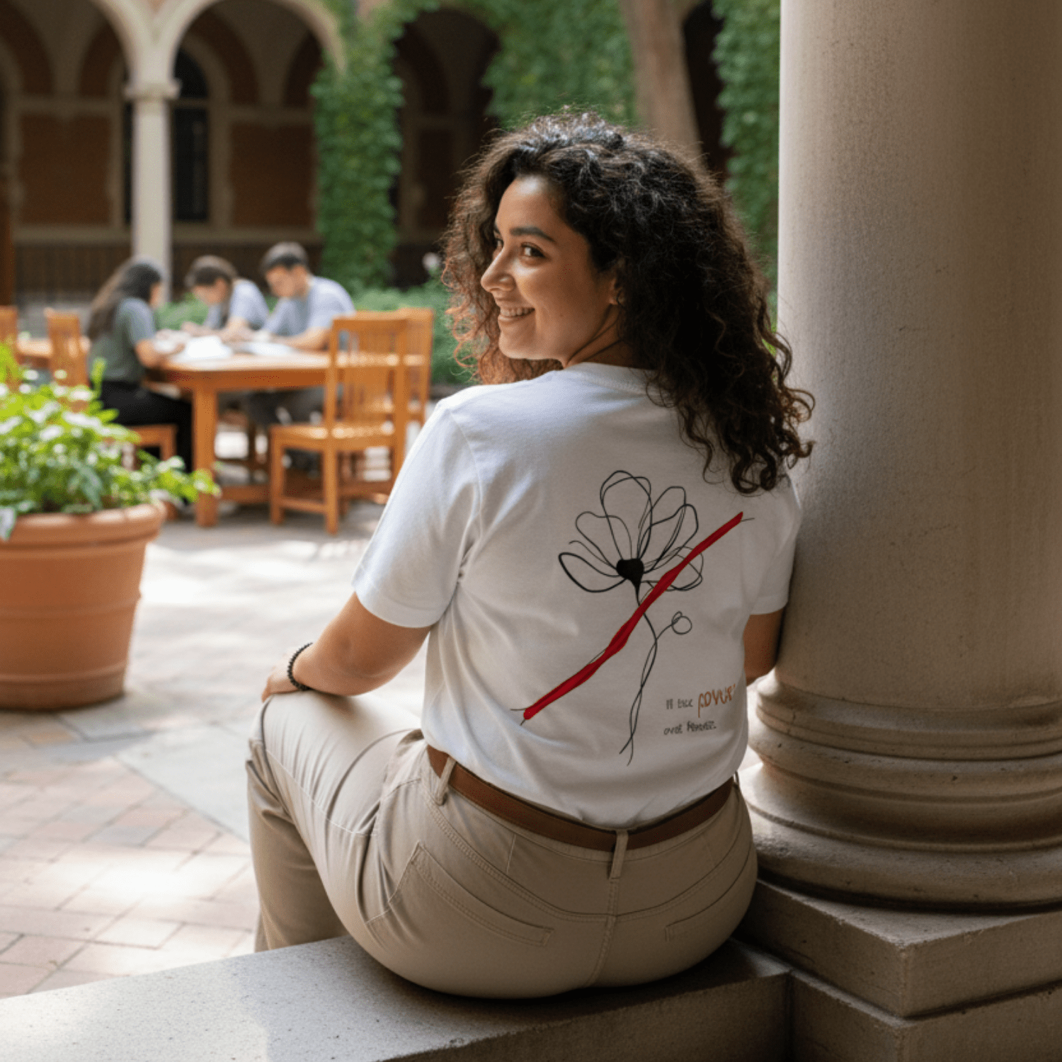 No Shit Shirts - Oversize Shirt (Backprint): I’ll take power over flowers - Oversize Shirts - basic