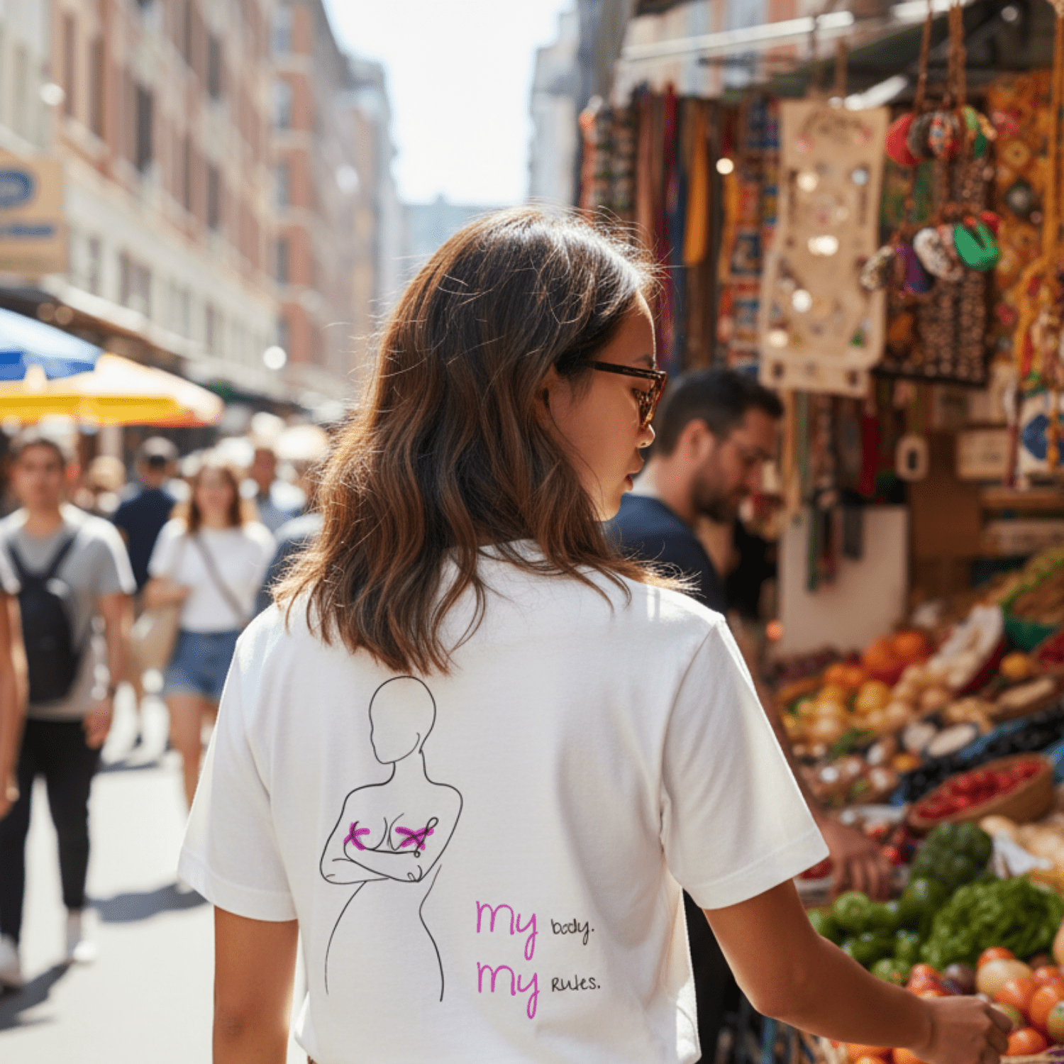 No Shit Shirts - Oversize Shirt (Backprint): My Body, My Rules - Body & Autonomy & Sexism - basic