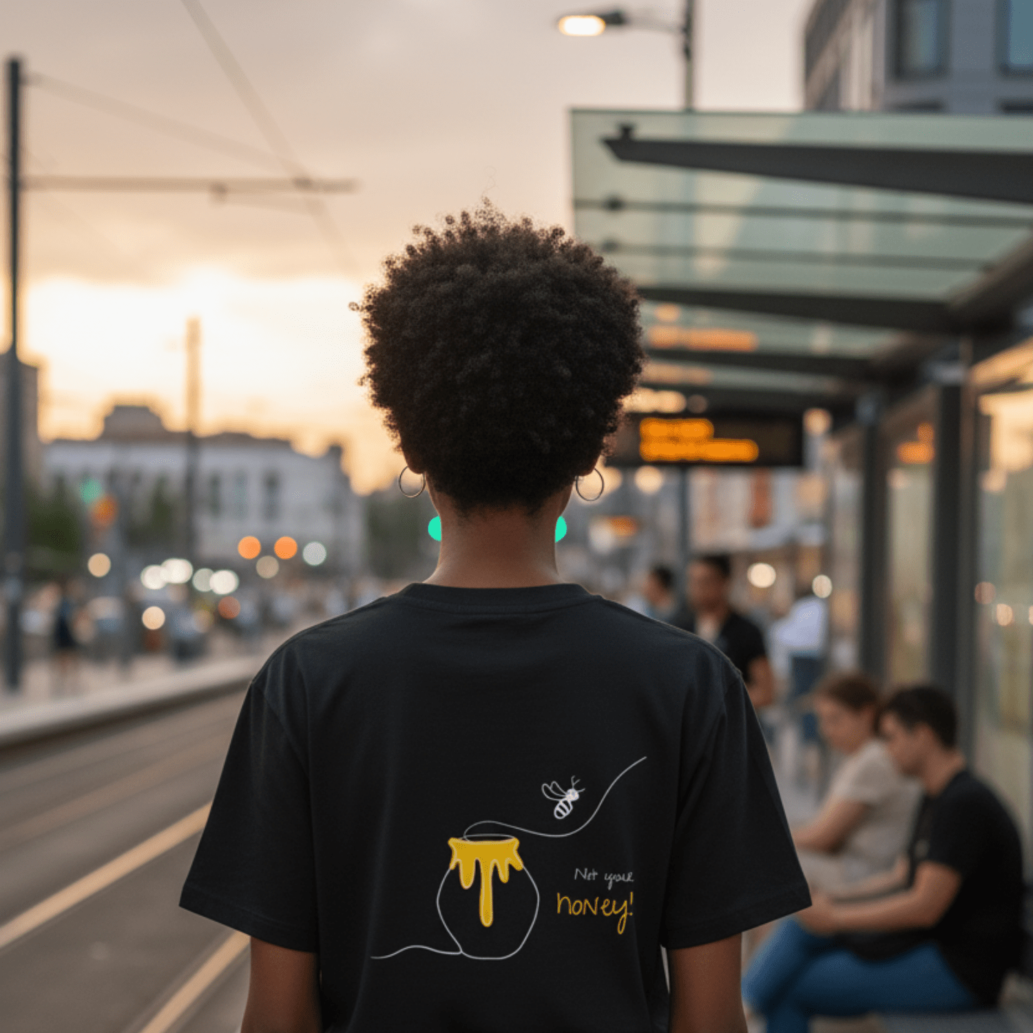 No Shit Shirts - Oversize Shirt (Backprint): Not your honey - Body & Autonomy & Sexism - basic