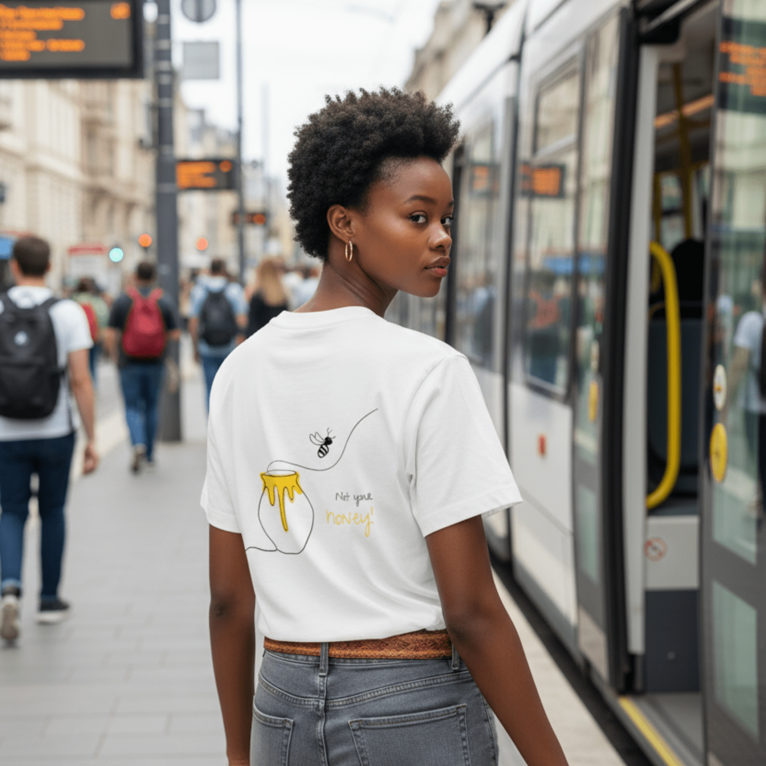 No Shit Shirts - Oversize Shirt (Backprint): Not your honey - Body & Autonomy & Sexism - basic