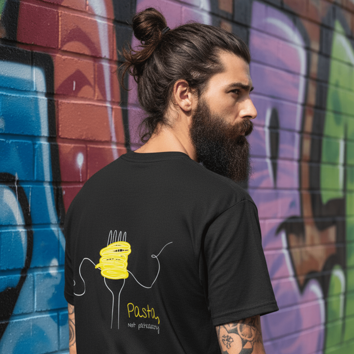 No Shit Shirts - Oversize Shirt (Backprint): Pasta, not patriarchy - Oversize Shirts - basic