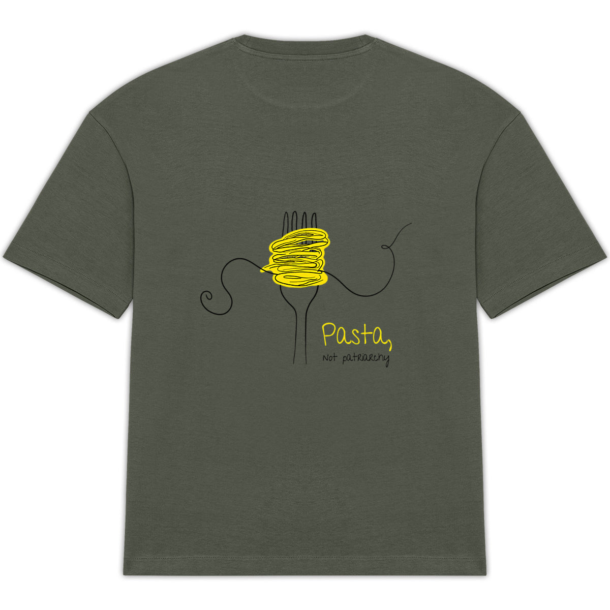No Shit Shirts - Oversize Shirt (Backprint): Pasta, not patriarchy - Oversize Shirts - basic