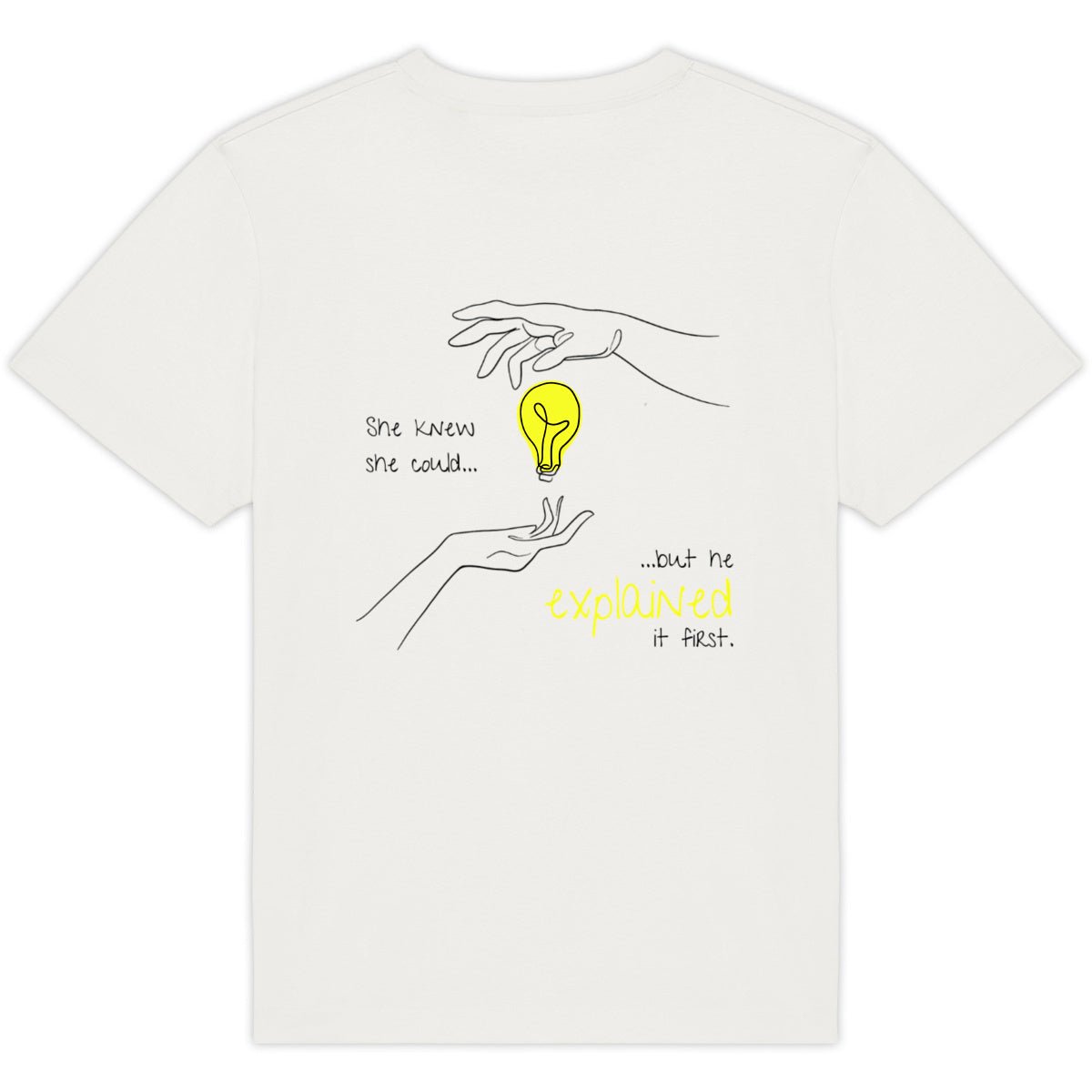 No Shit Shirts - Oversize Shirt (Backprint): She knew she could, but he explained it first. - Mansplaining - basic