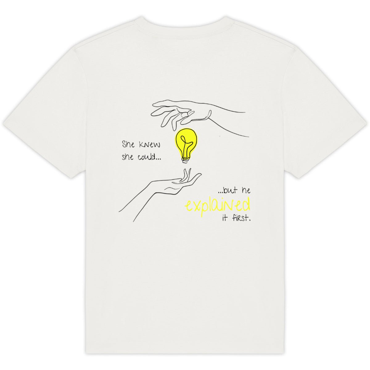 No Shit Shirts - Oversize Shirt (Backprint): She knew she could, but he explained it first. - Mansplaining - basic