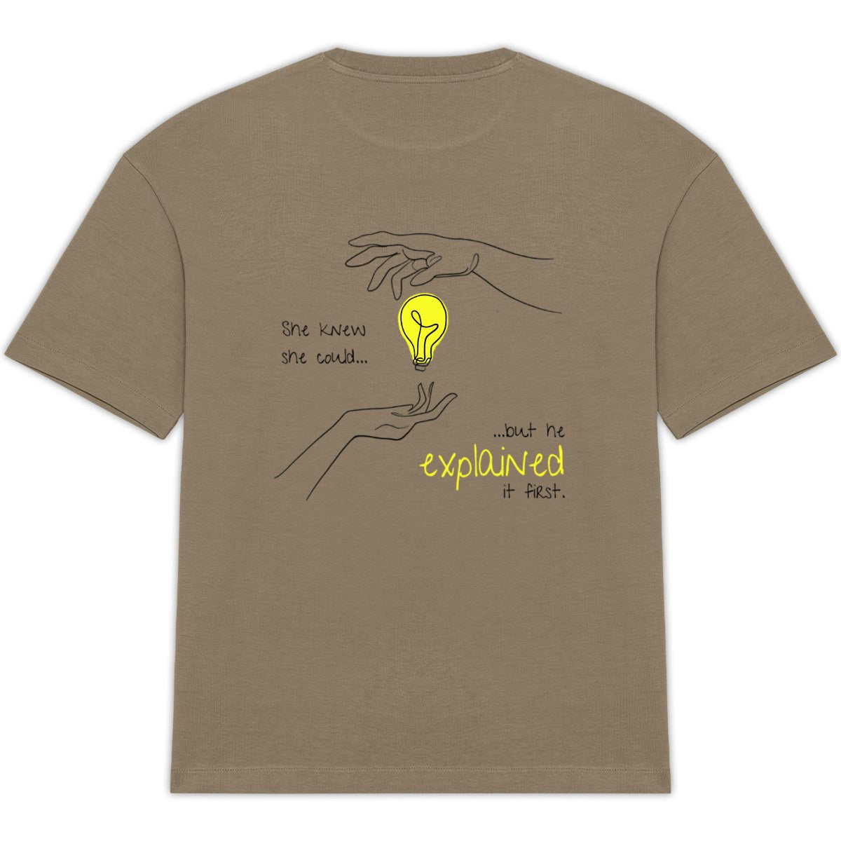 No Shit Shirts - Oversize Shirt (Backprint): She knew she could, but he explained it first. - Mansplaining - basic