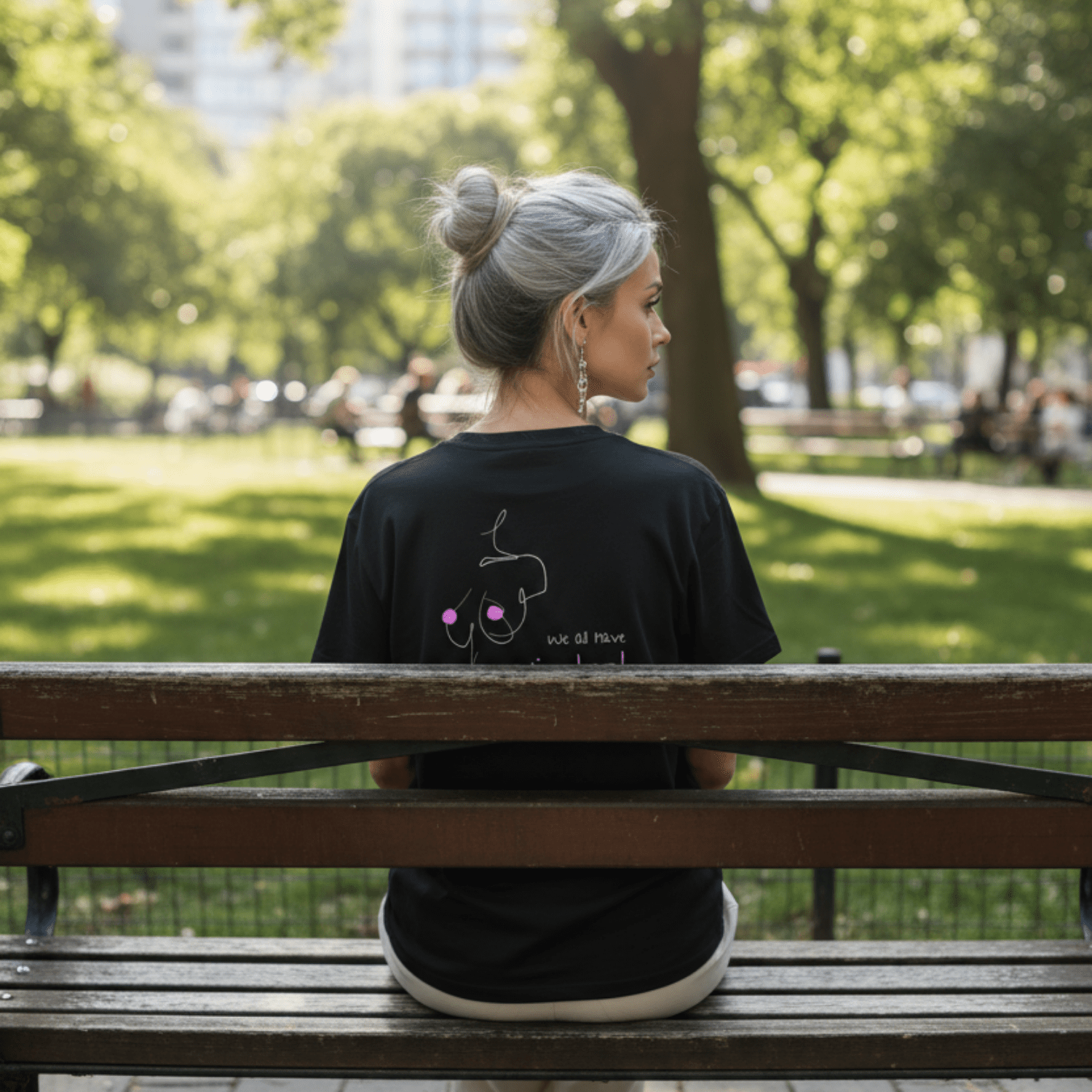 No Shit Shirts - Oversize Shirt (Backprint): We all have nipples! - Body & Autonomy & Sexism - basic